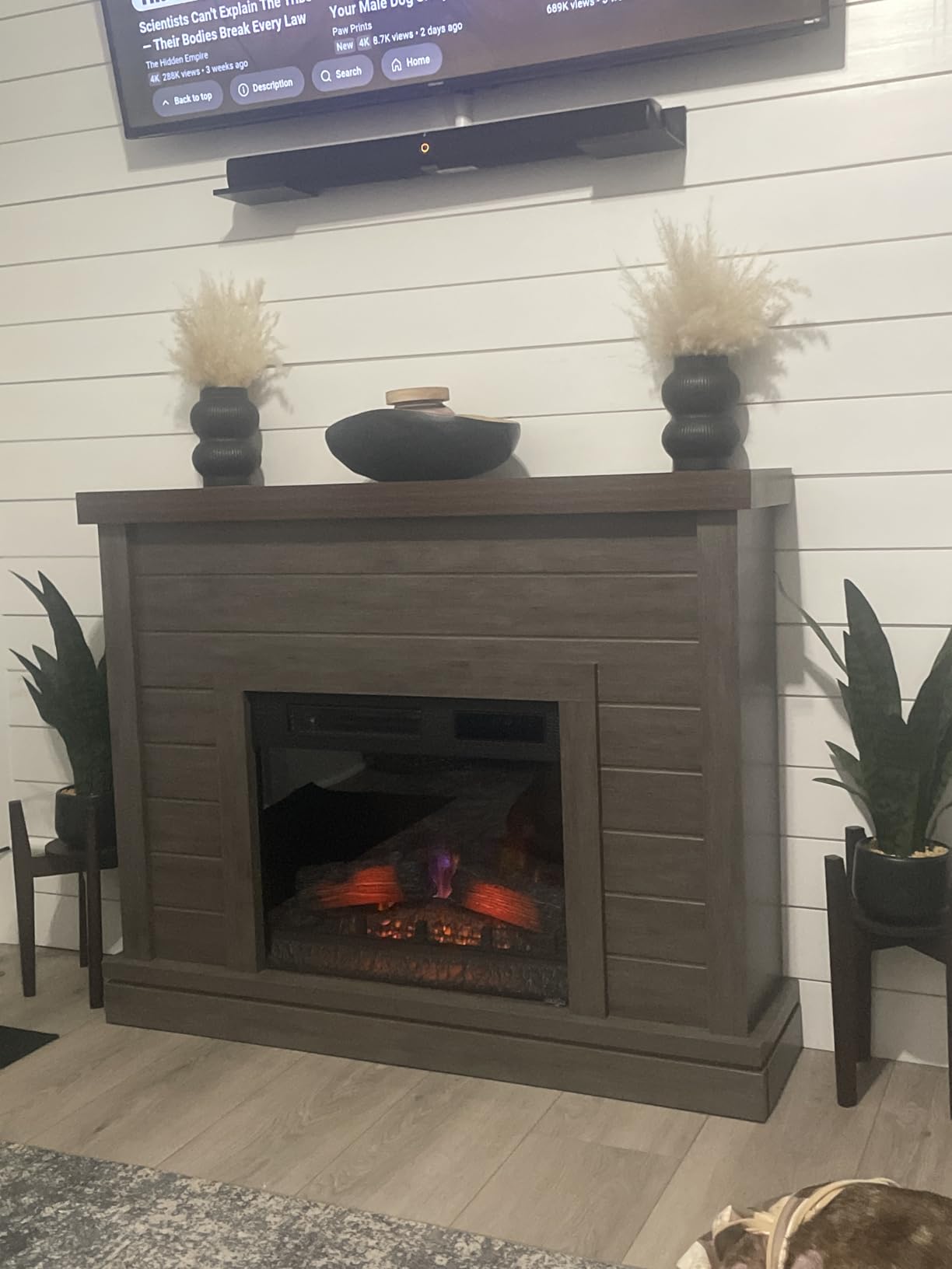 duraflame Shiplap Wall Mantel Electric Fireplace, Barstow Acacia customer photo 2