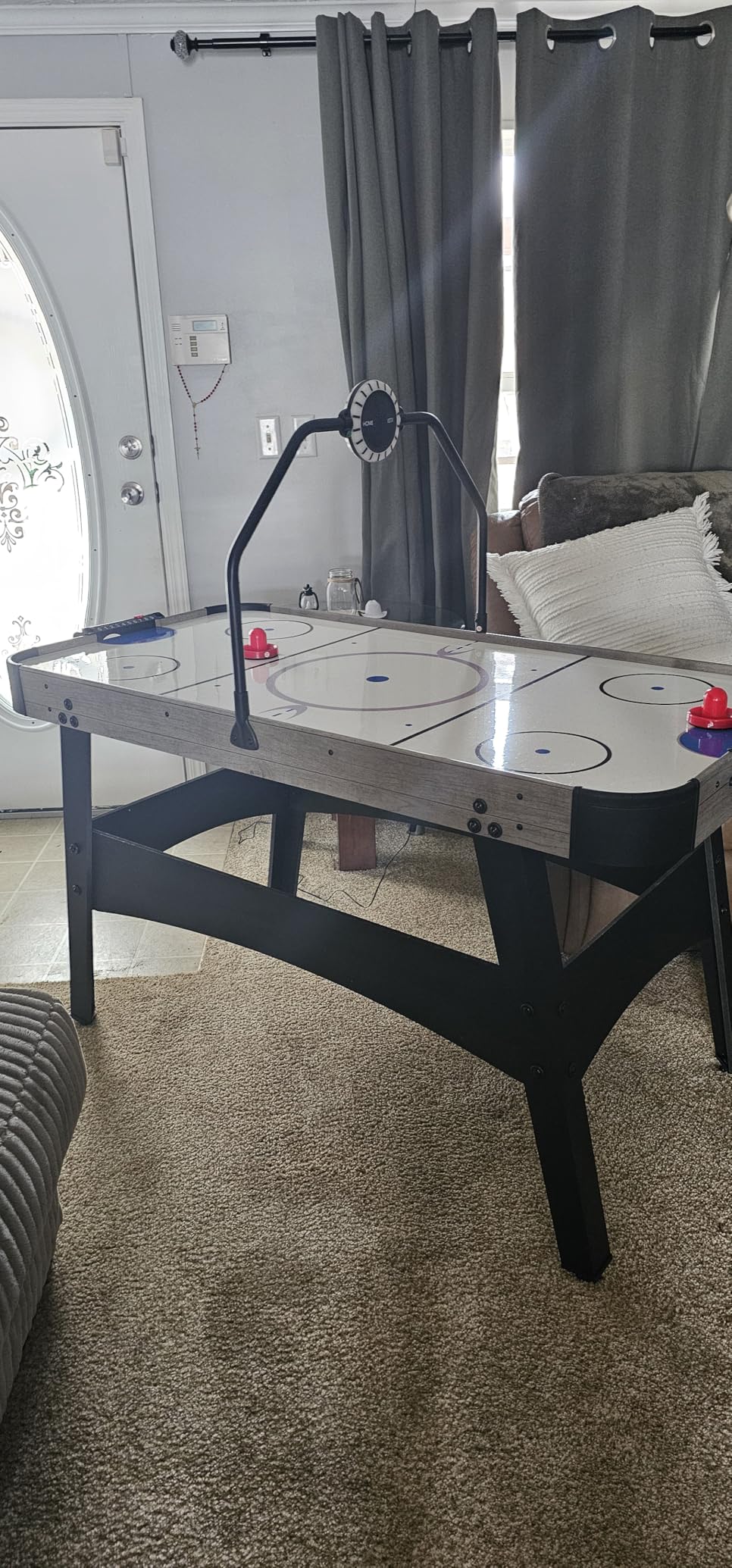Best Choice Products LED 54 Inch Air Hockey Game Table w/Light-up Scoreboard, Powerful Motor, AC Outlet. Includes 2 Pucks, 2 Pushers customer photo 2