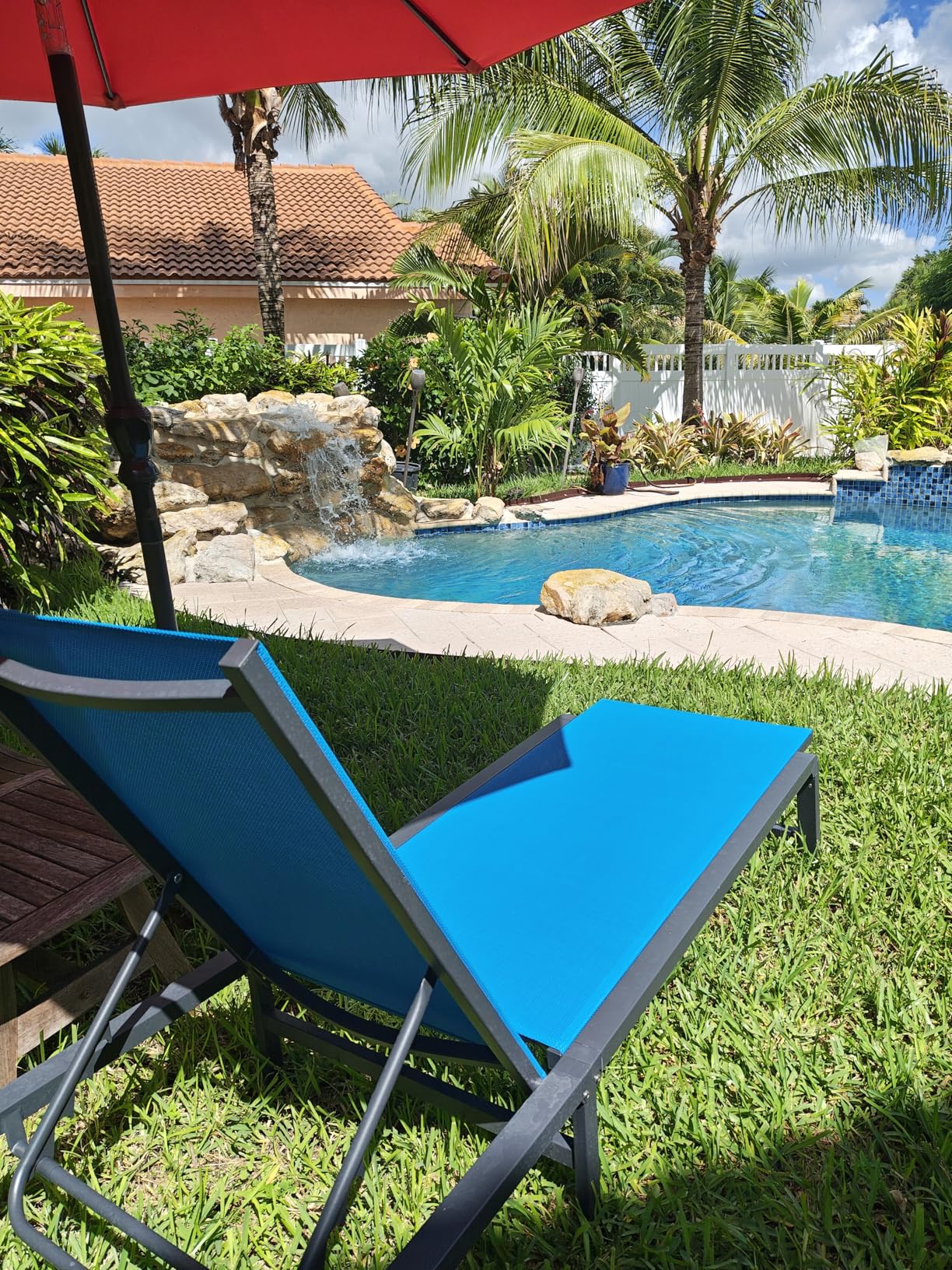 Aluminum Chaise Lounge Chair Outdoor, Foldable Patio Lounge Chair Assemble-Free, Pool Lounge Chairs with 5 Adjustable Backrest, Outdoor Lounge Chairs for Outside Poolside Beach Lawn Grey customer photo 1