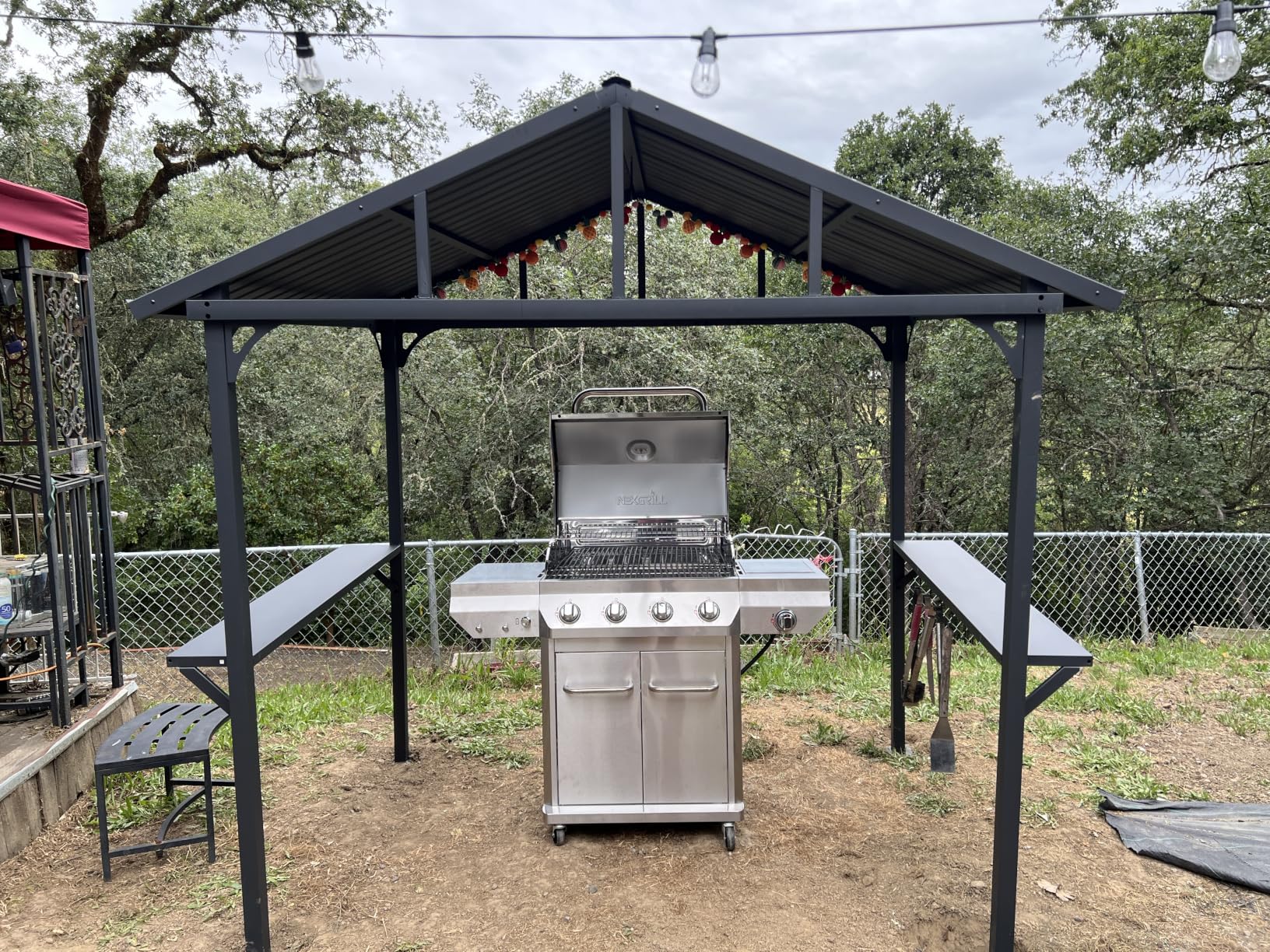10'x 10' Hardtop Grill Gazebo, Outdoor BBQ Gazebo with Storage Shelves customer photo 1