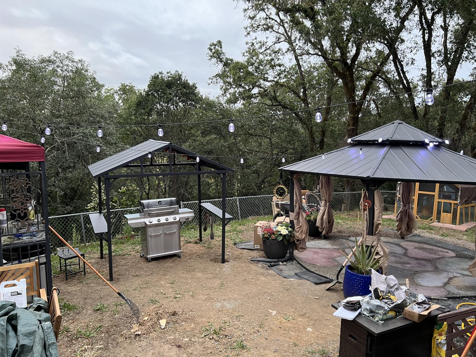 10'x 10' Hardtop Grill Gazebo, Outdoor BBQ Gazebo with Storage Shelves customer photo 2