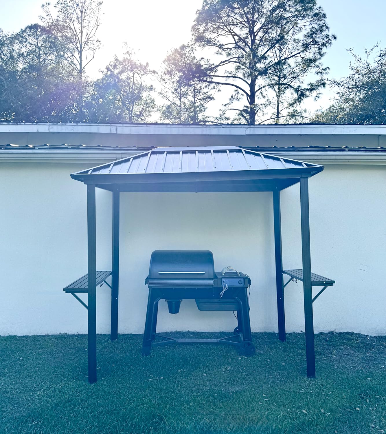 Aoxun 5 x 8FT Grill Hardtop Gazebo with Galvanized Steel Roof, Gray customer photo 2