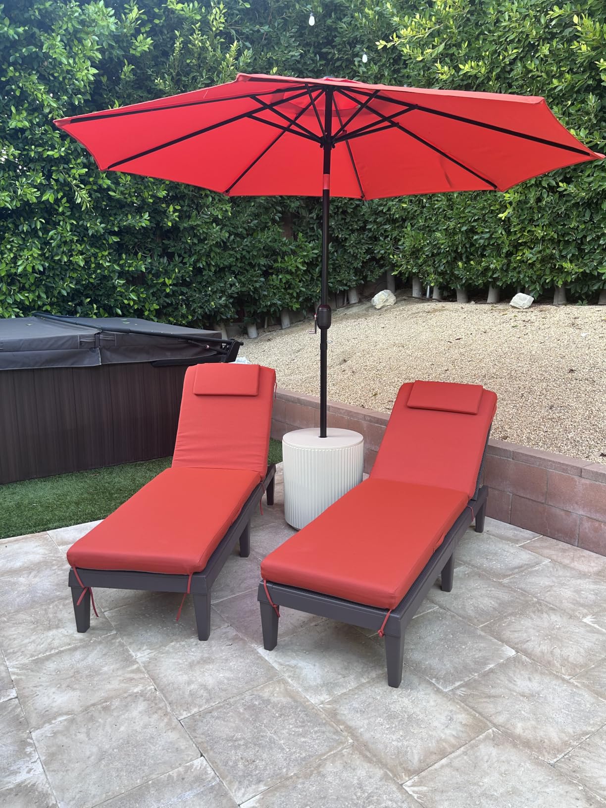 YITAHOME Outdoor Chaise Lounge Chair, Plastic Pool Chaise Lounge with 5-Position Backrest, Easy Assembly & Waterproof for Patio & Poolside, Set of 2, Brown customer photo 1