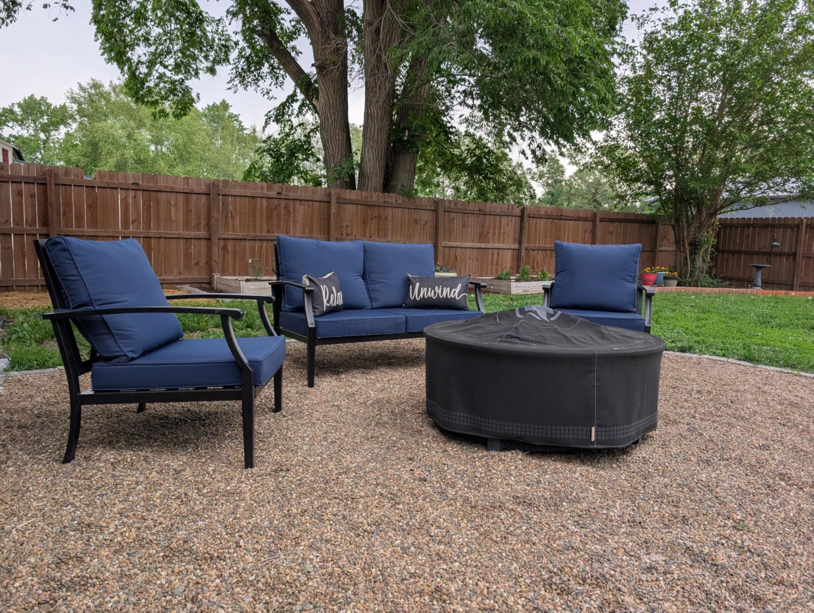 4-Piece Patio Furniture Set, Wider Outdoor Metal Seating Sofa with High Back & Loveseat, Coffee Table, All Weather Metal Conversation Set for Backyard, Poolside, Deck-Beige customer photo 1
