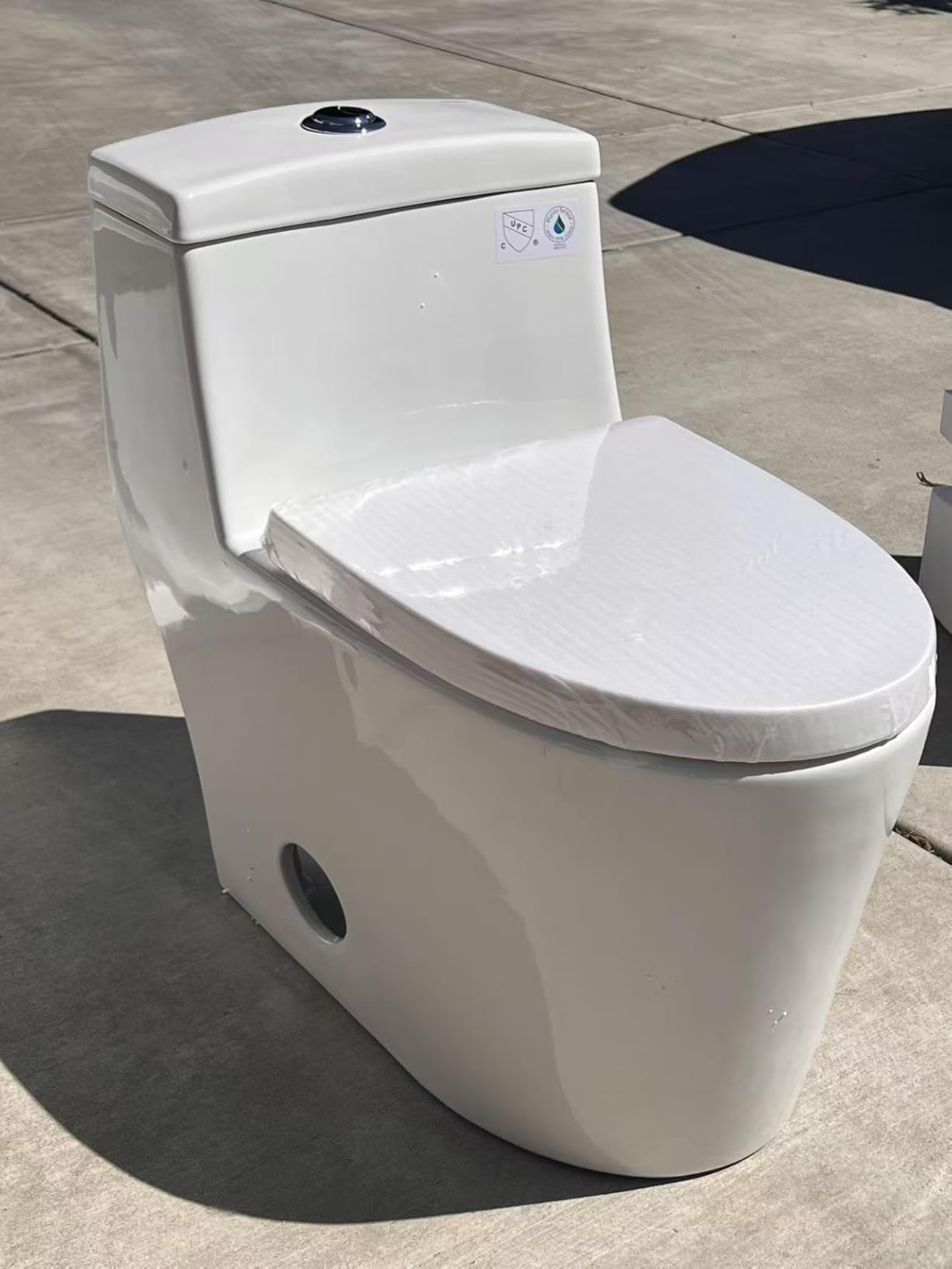 DeerValley Elongated One Piece Toilet with Standard Height Quick Release Seat Dual Flush 1.1/1.6 GPF White 12