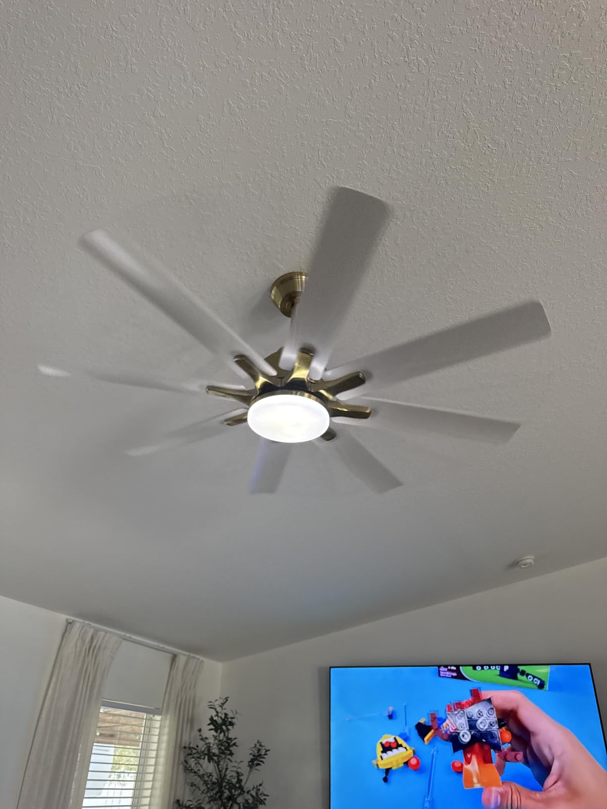 Sofucor 52 Inch Smart Ceiling Fans with Lights, Work with Alexa/Google/APP | High 5600 CFM, Quiet Operation, Energy-saving, Indoor/Outdoor, Reversible DC Motor, 3 CCT, 6 Speeds for Bedroom Living Room customer photo 1