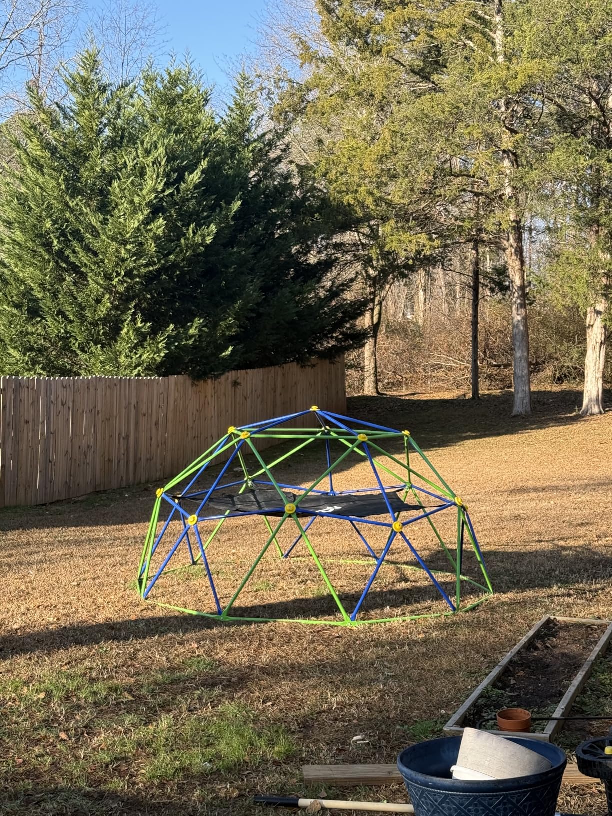 GVDV 10FT Climbing Dome with Hammock, Jungle Gym for Kids 3-12, Outdoor Climbing Toys Supporting 1000 Lbs, Anti-Rust Metal Dome Climber, ASTM Approved, Blue & Green customer photo 2
