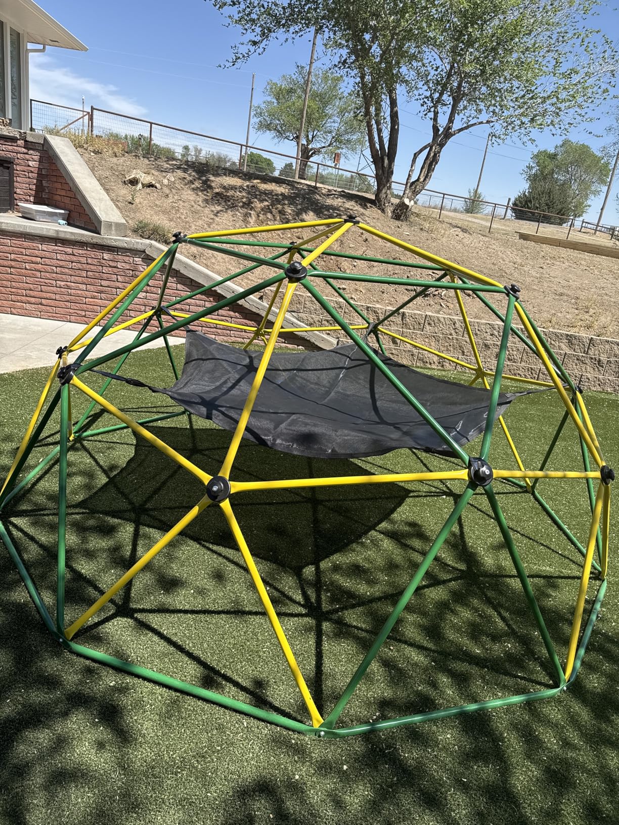 Amictoy Climbing Dome with Saucer Swing, 10FT Jungle Gym, 800 lb Capacity | Premium 10FT dome with 32