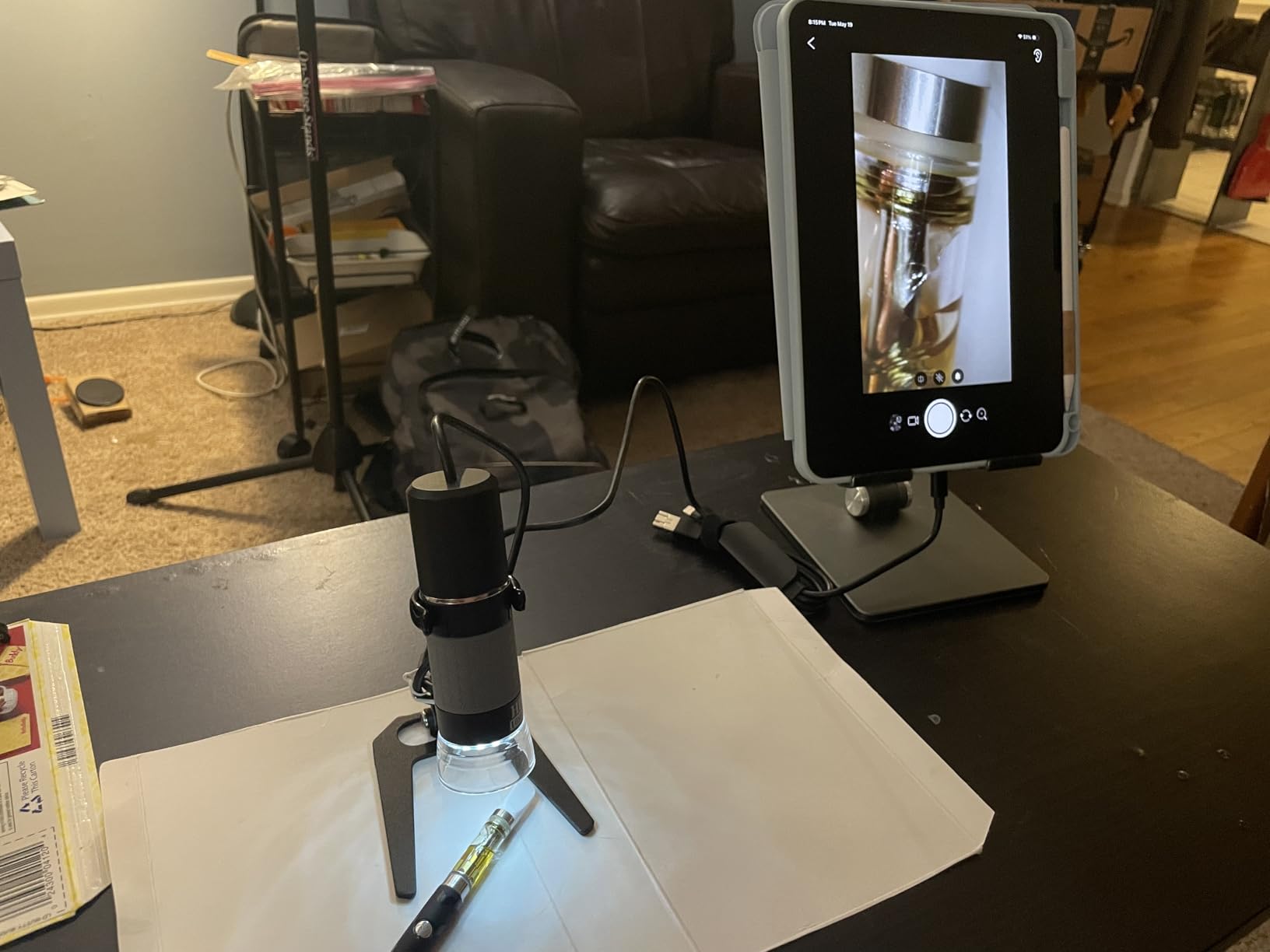 1080P USB Digital Microscope with Metal Stand, 50X-1000X Handheld Microscope Camera with 8 LED Lights Compatible with iPhone/Android/Windows/Mac customer photo 2