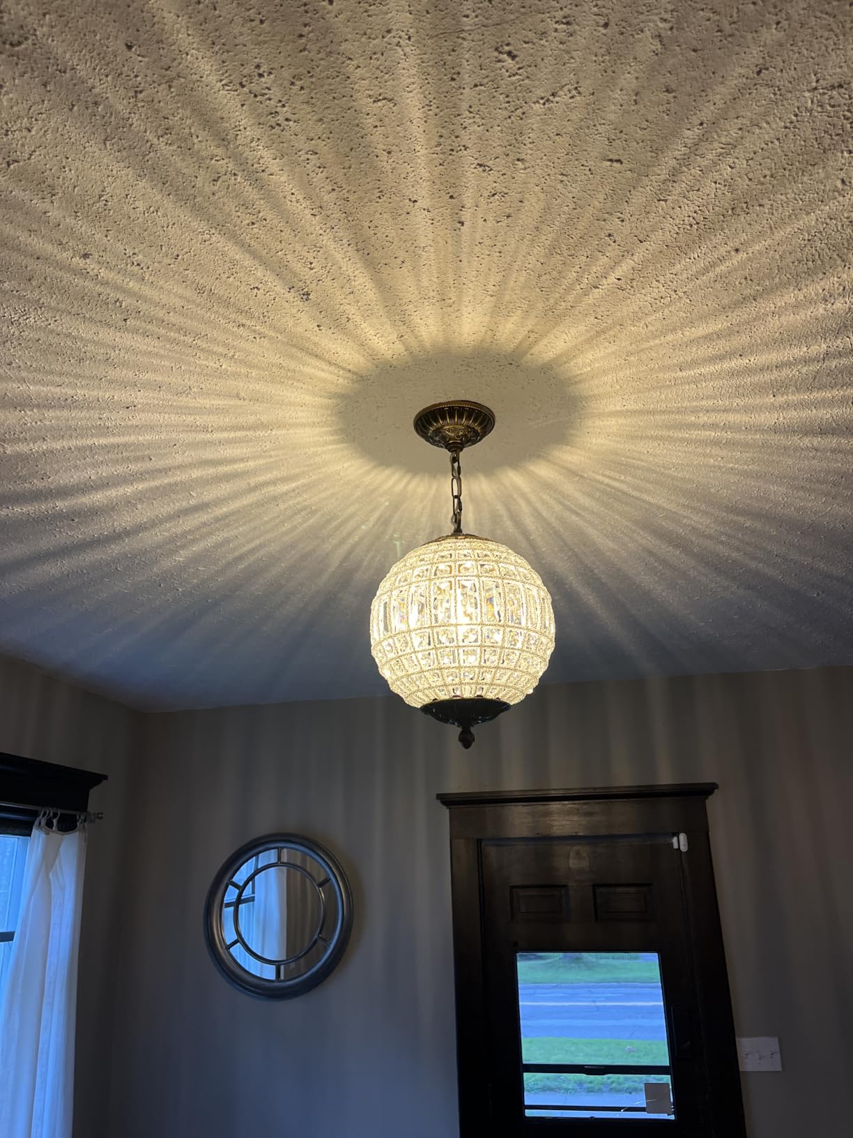 Gold Globe Crystal Chandelier, 12.6