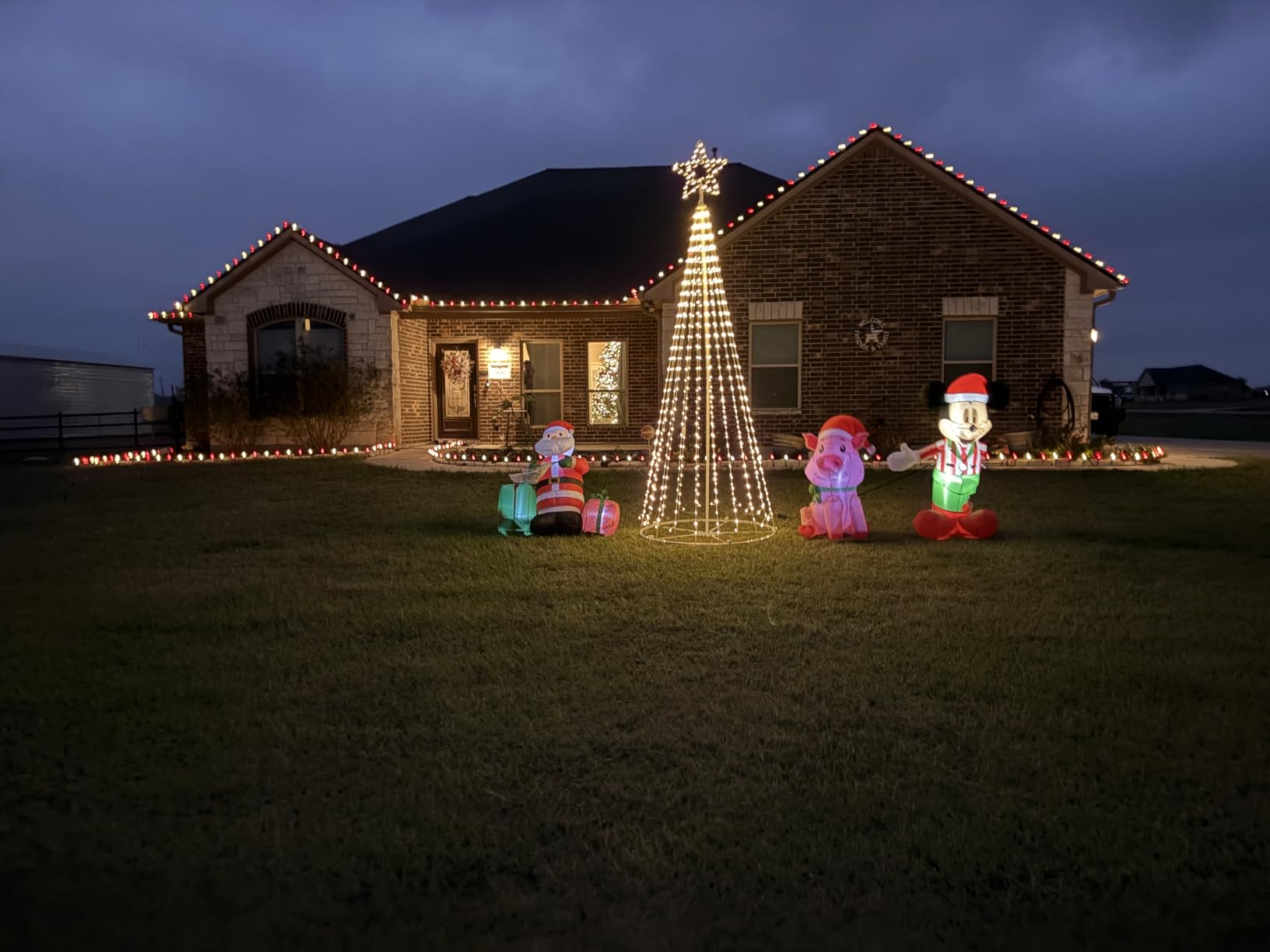 12FT Outdoor Lighting Christmas Tree 650 LED Light Show Christmas Tree w/ 8 Modes Timer Remote, Star Topped, Commercial-Yard-Patio Use customer photo 1