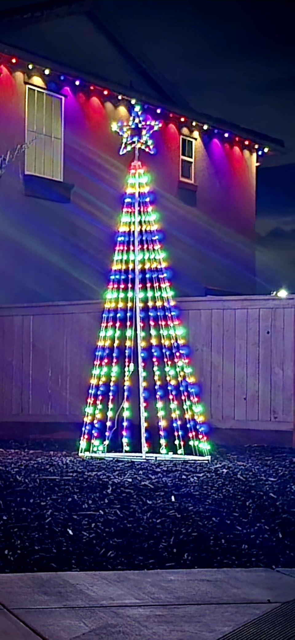 12FT Outdoor Lighting Christmas Tree 650 LED Light Show Christmas Tree w/ 8 Modes Timer Remote, Star Topped, Commercial-Yard-Patio Use customer photo 2