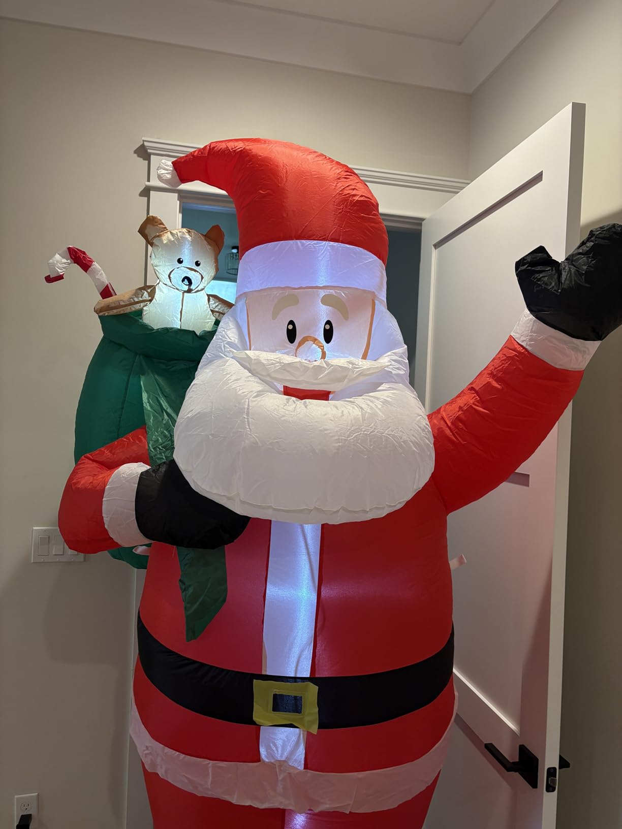 8 FT Christmas Inflatable Santa Claus Outdoor Decorations - LED Lights, Waterproof & Durable Inflatable Xmas Yard Decor for Lawn, Garden, Patio & Outdoor Christmas Inflatables customer photo 2