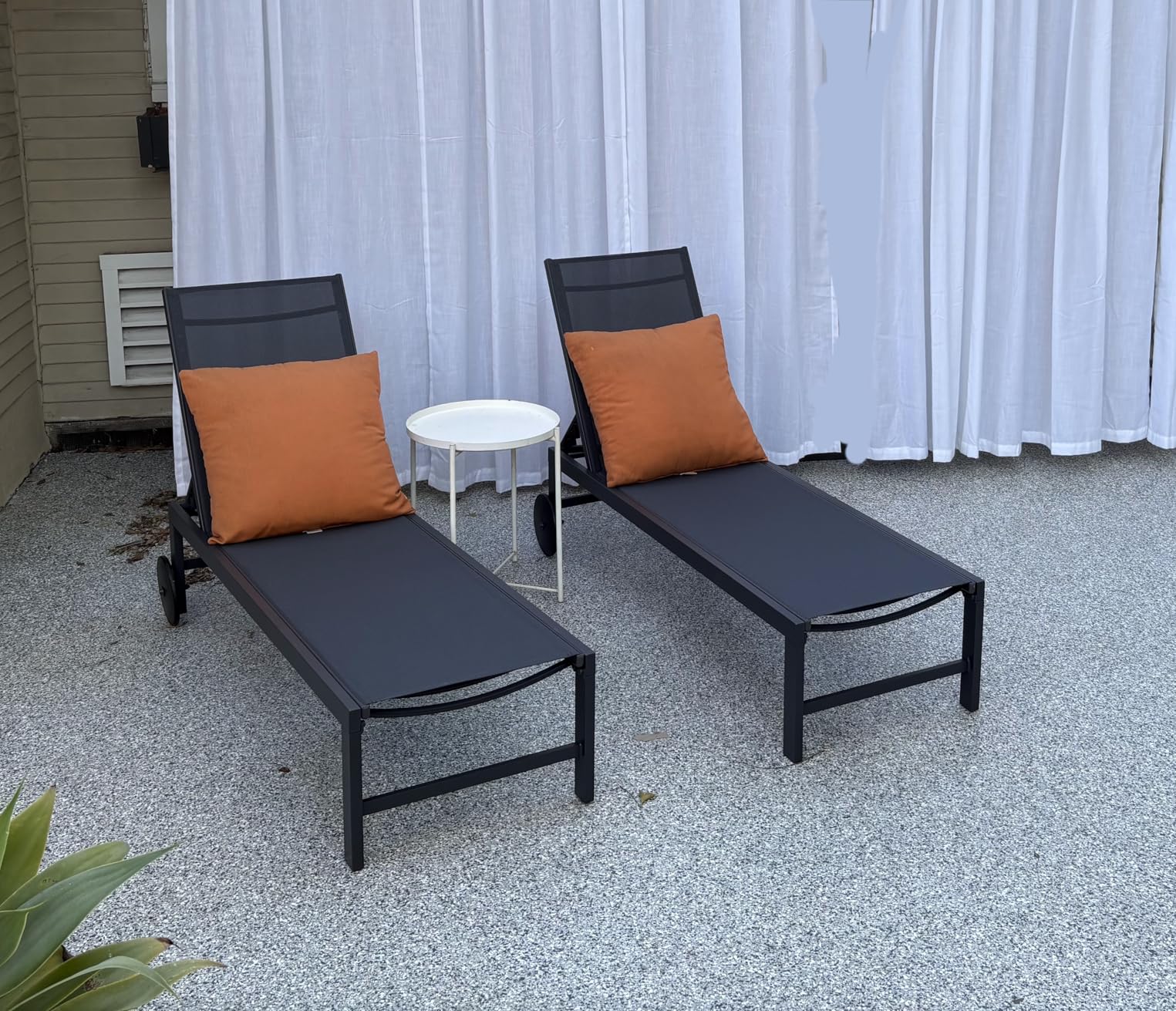 Shintenchi Patio Chaise Lounge Set of 2, Pool Chaise Lounge with Arm, Outdoor Lounge Chair with 5 Adjustable Backrest, Sunbathing Recliner, Beach Chair, Pool Chairs, Dark Grey customer photo 2