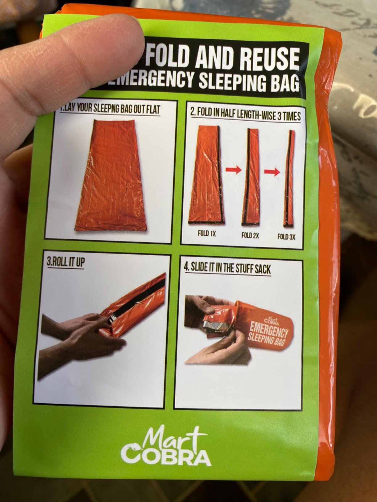 Emergency Sleeping Bag Mylar Thermal Bivy Survival Gear & Supplies Foil Kit | Shelter Cold Weather Power Outage Hiking Backpacking Bug Out Snow Winter Storm First Aid Reusable Heat Reflective Camping customer photo 2