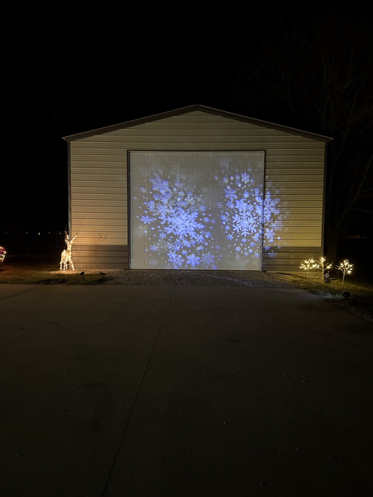 Christmas Snowflake Projector HD Lights Outdoor, Dual-Head Snowfall Led Lights with Remote, IP65 Waterproof, for Halloween Xmas New Year Holiday Party Decoration customer photo 1