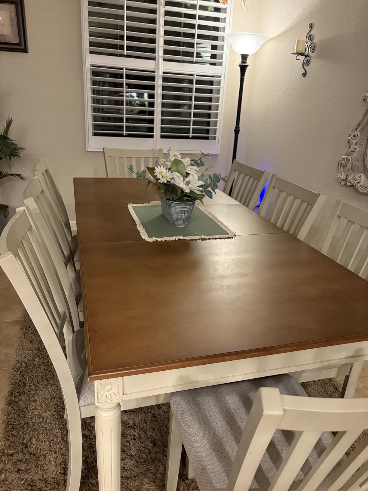 AMERLIFE 9 Piece Farmhouse Dining Table Set with 79