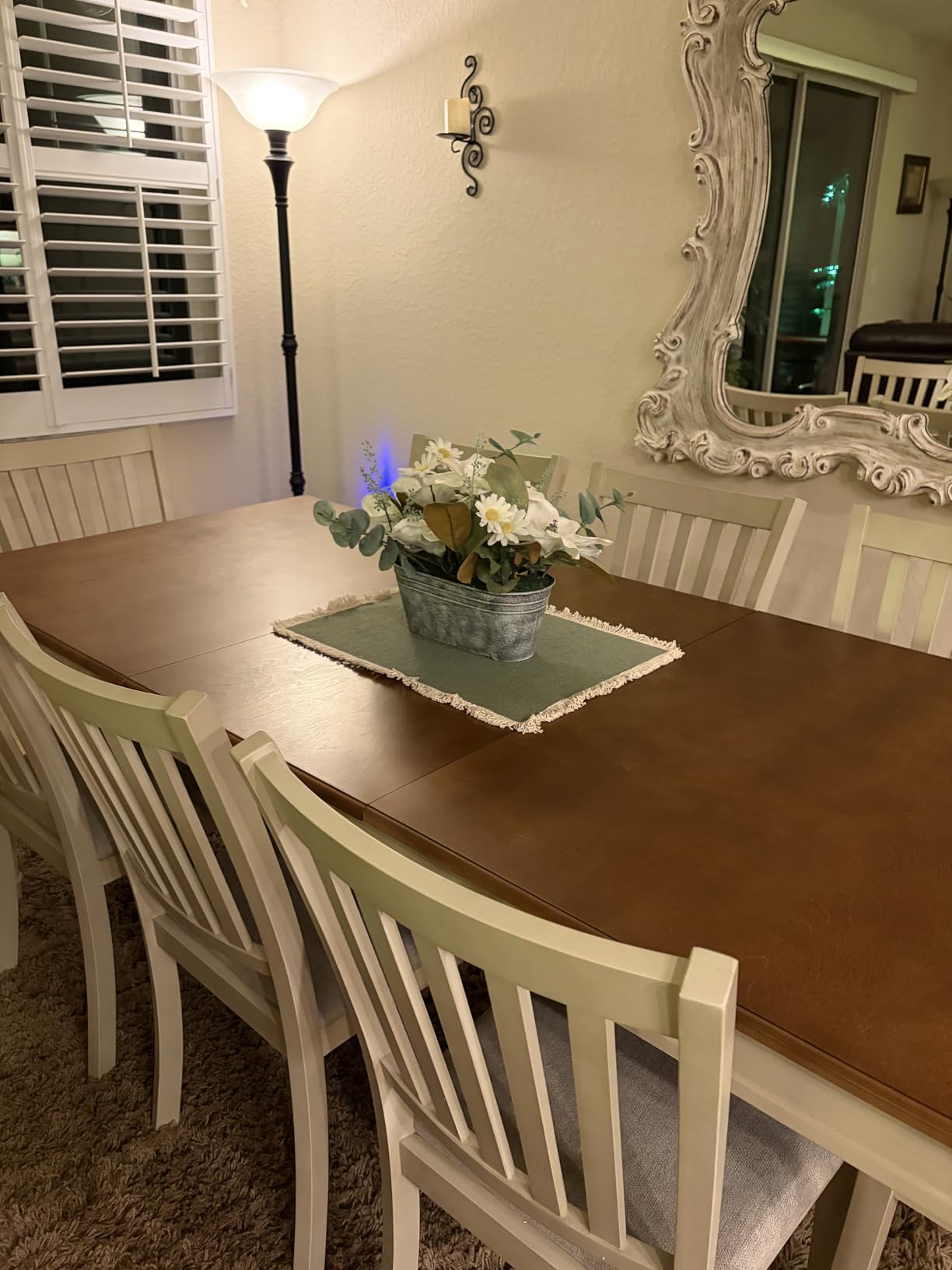 AMERLIFE 9 Piece Farmhouse Dining Table Set with 79
