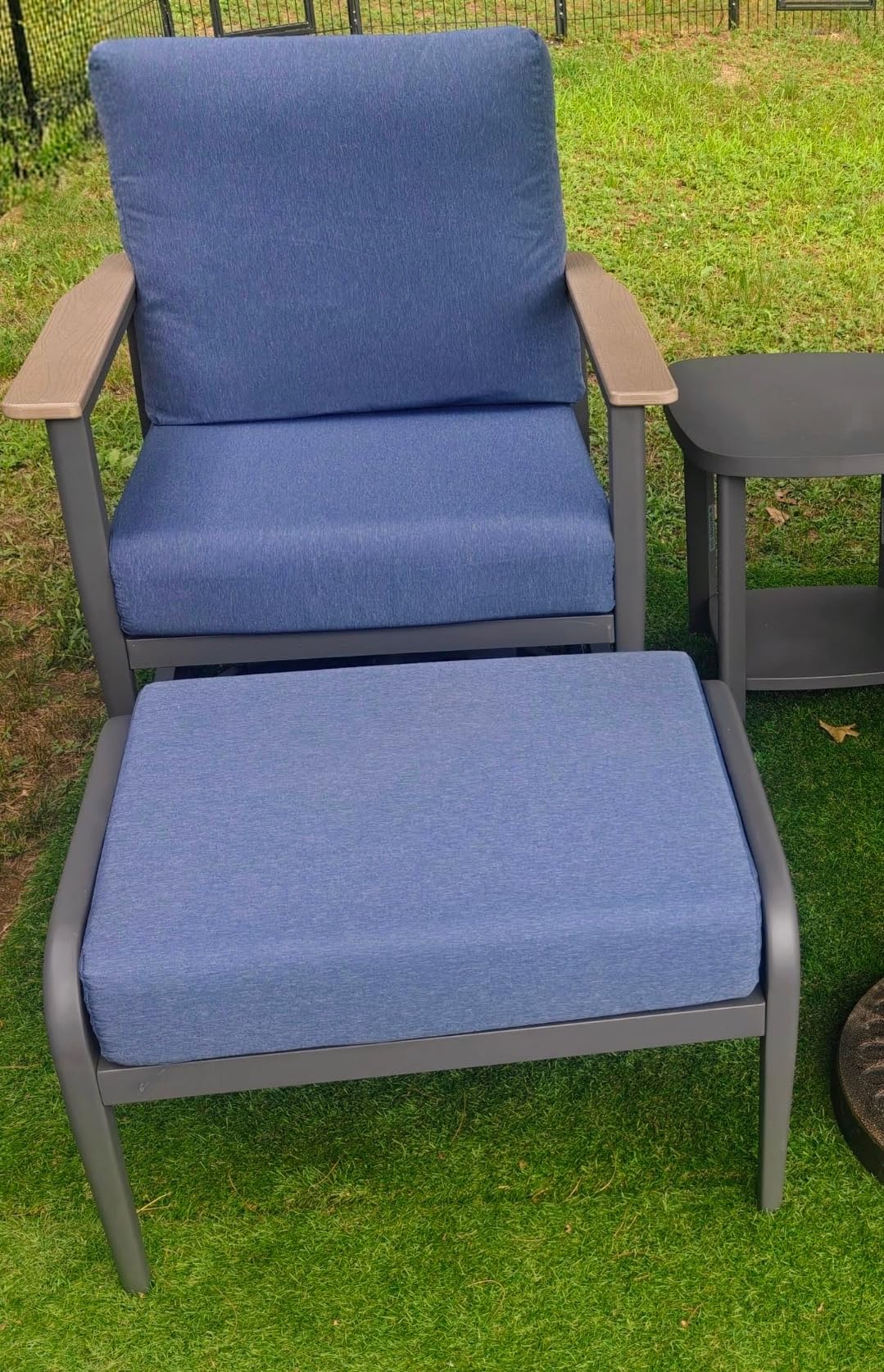 Aluminum Outdoor Patio Furniture Set with Swivel Rocking Chairs | 5Seat Patio Sectional Sofa Patio Conversation Set with Thickened Cushions & High Backrest for Backyard, Poolside, Sand customer photo 1
