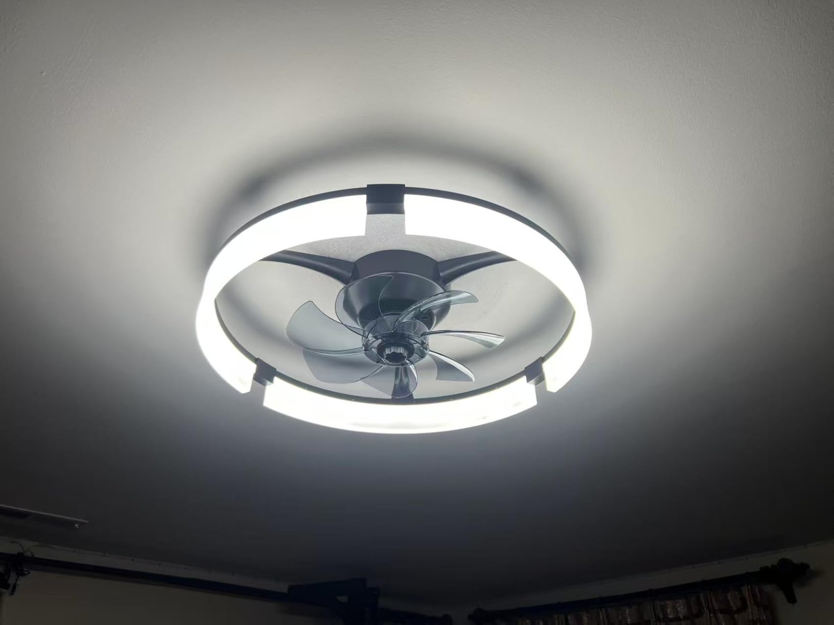 PACOVY Ceiling Fans with Lights and Remote, 20 Inch, 3200LM LED & 6-Speed Fan, Low Profile Ceiling Fan Light Fandelier Dimmable 3000K-6500K, Quiet Copper Motor, Bedroom Small Flush Mount Ceiling Fan customer photo 2