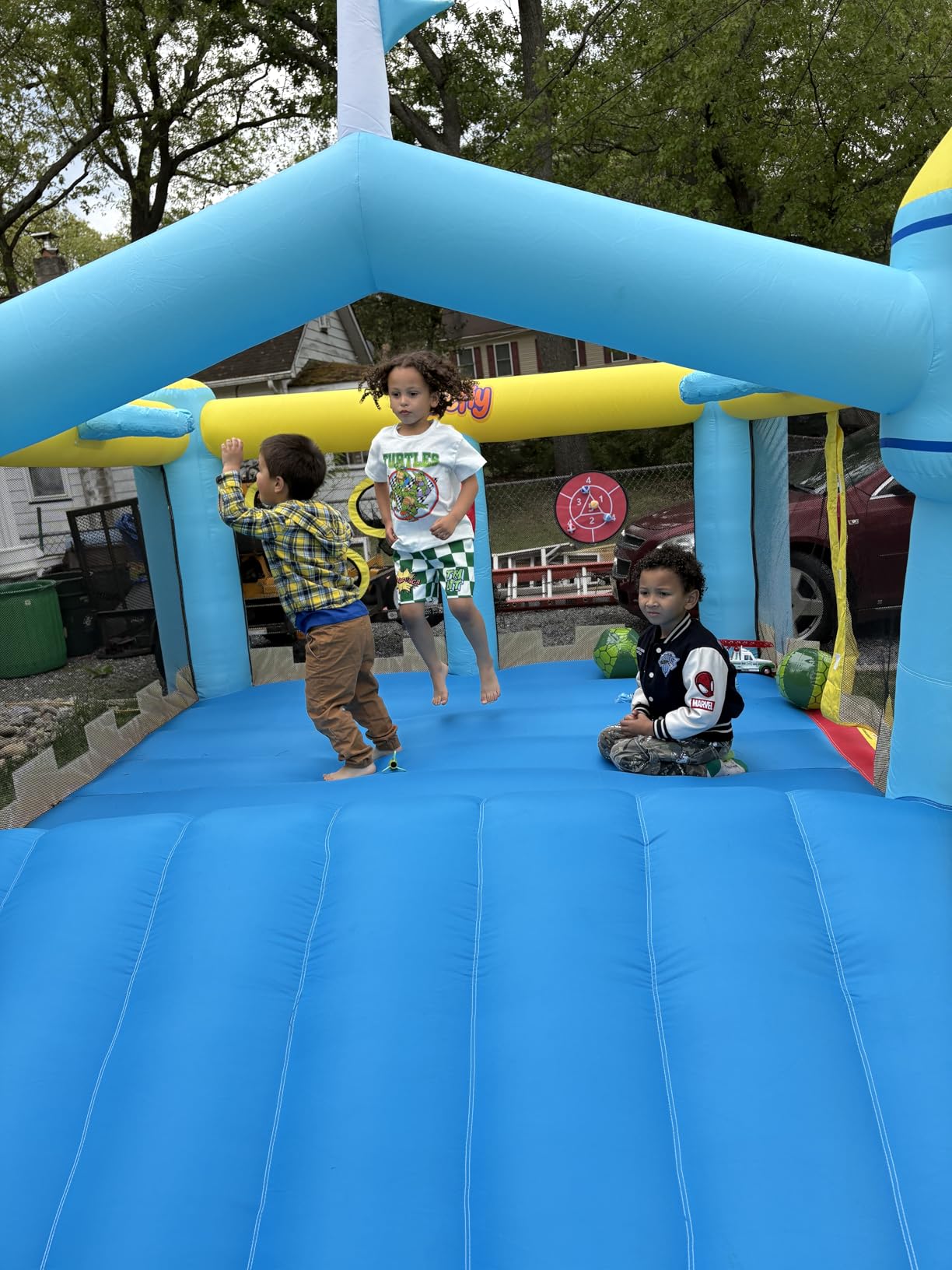Bounce House, 6-in-1 Play Mode Inflatable Bounce House for Kids, High Elasticity Bouncy House with 480W Blower, Bouncy Castle with Wide Slide for Christmas, Birthday Parties customer photo 2