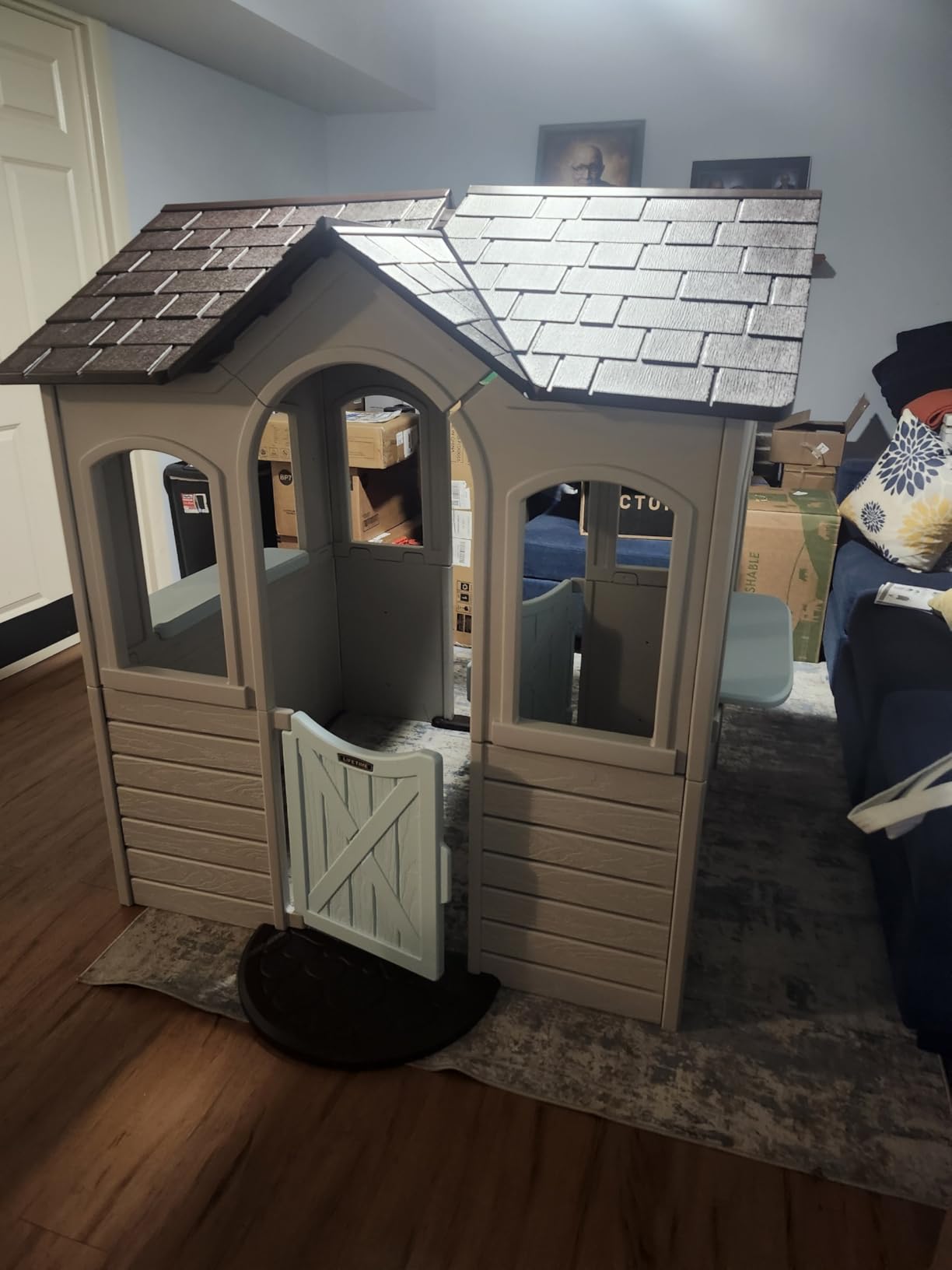 Lifetime Indoor Outdoor Kids Playhouse, Two Store Windows & Farm-Style Half Doors, Spacious Interior, Easy Snap Together No Tools Assembly, Durable Low-Maintenance Construction for Ages 3-8 customer photo 1