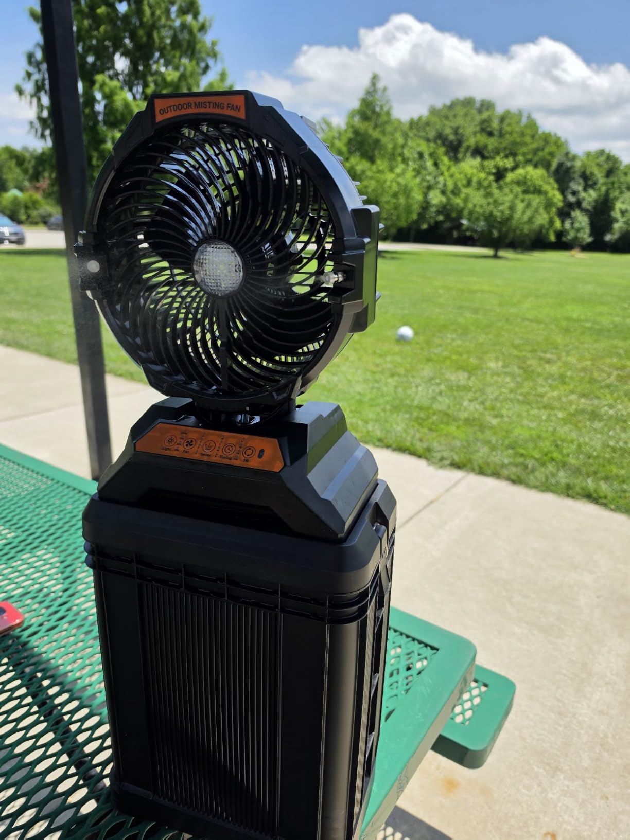 WESTTREE Misting Fan Portable Rechargeable with 4 Gal Large Bucket, Mist Fan with Retractable Handle and Oscillating Mister Outdoor Camping Cooling Fan for Patio, Beach, Fishing, Golf, Travel Essentials customer photo 2