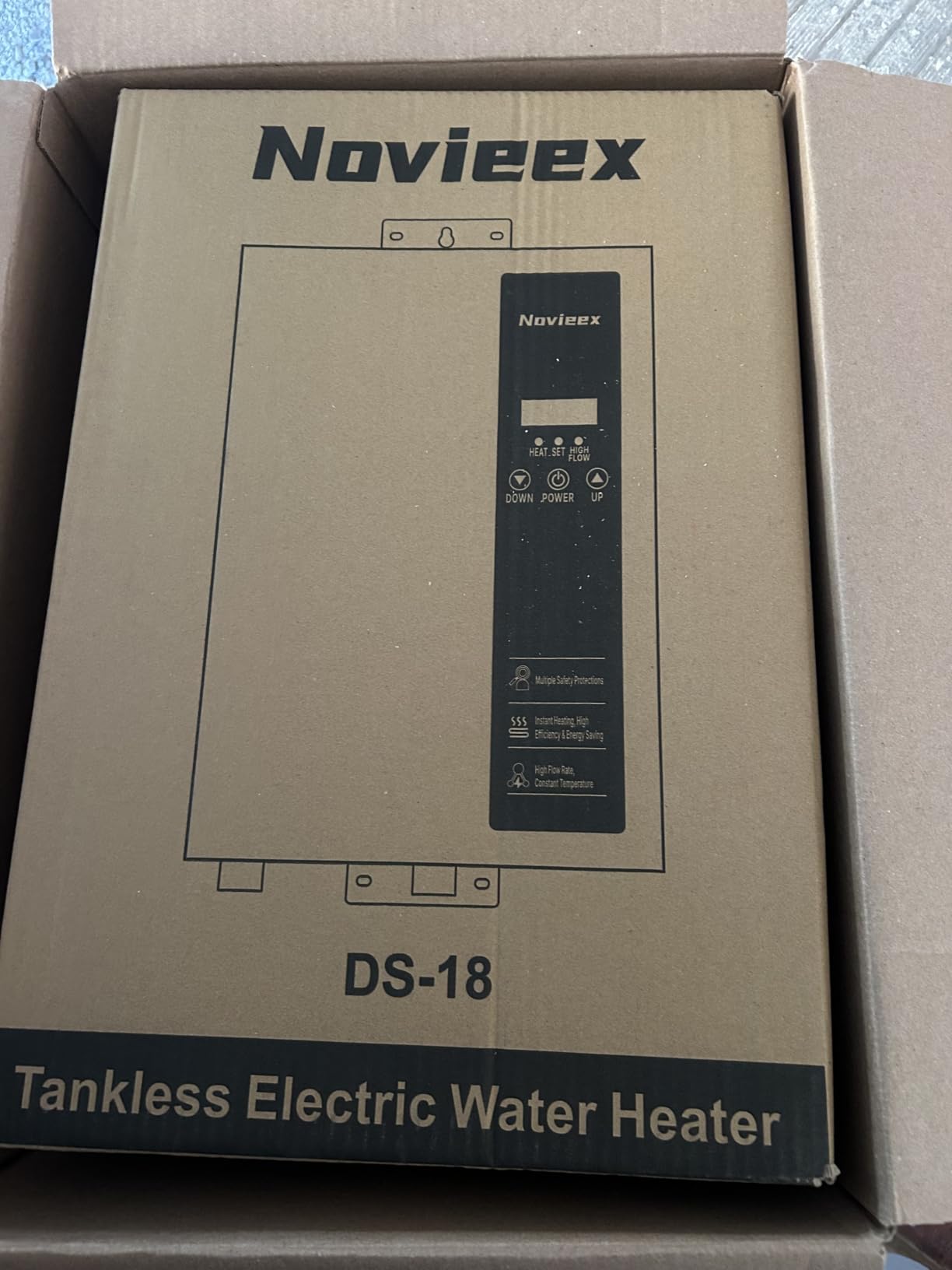 18kW Tankless Water Heater Electric, NOVIEEX 240V 3s Instant Hot Water Heater, Flow Rate Max 4.9 GPM, Supply for 2-3 Points, Indoor Installation, Ideal for Apartment, Garage, Salon, Bathroom, Kitchen customer photo 1