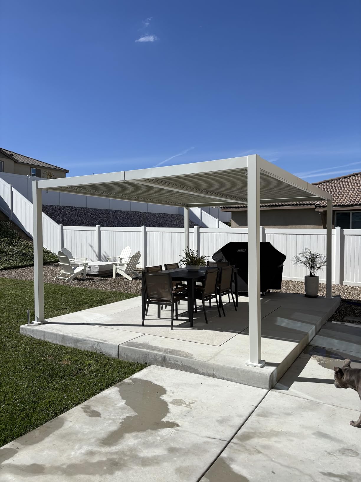 Kozyard Outdoor Louvered Pergola 12' x 16' Sun Shade Aluminum Patio Shelter | Weather-Resistant, Drainage System Adjustable Louvered Roof Rain-Resistant for Poolside Balcony Patio Garden Gray customer photo 2