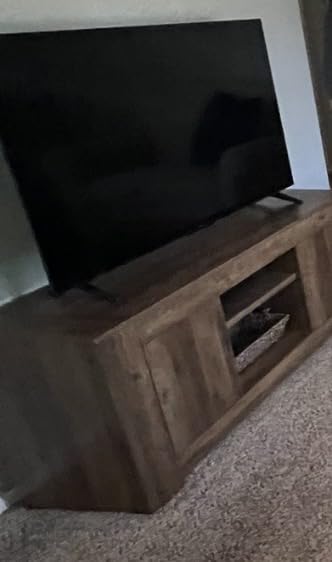 VASAGLE TV Stand, Farmhouse Entertainment Center with Storage Cabinets | Media Console Table for Living Room, Bedroom, for 65 Inch TV, Rustic White and Honey Brown ULTV623W201S customer photo 2