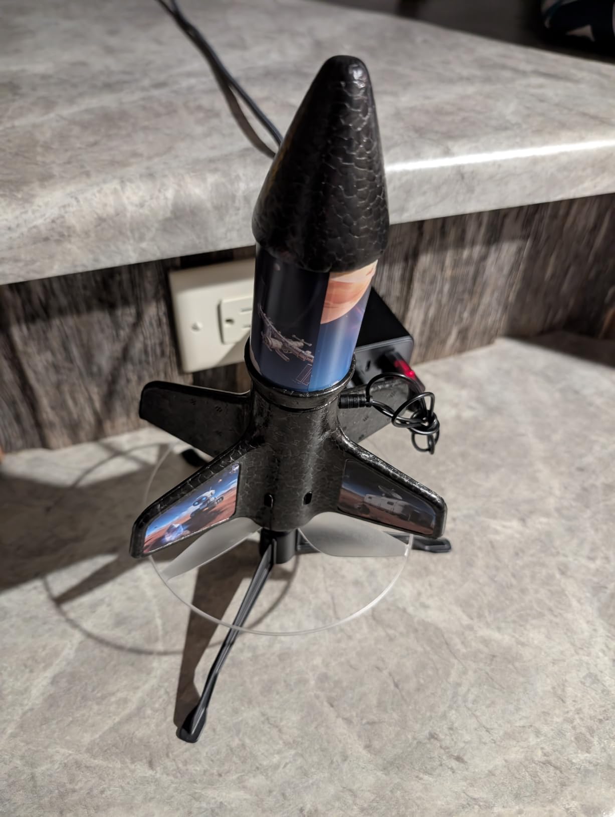 Rocket Launcher for Kids, Spinner Rokcet, Rokcet Toys for Boys Ages 6-13 | 200ft Auto Launching, Rocket Launcher with LED and Parachute, 2-Altitude Launch, USB Rechargeable, Outdoor Toys Gift (Blue) customer photo 2