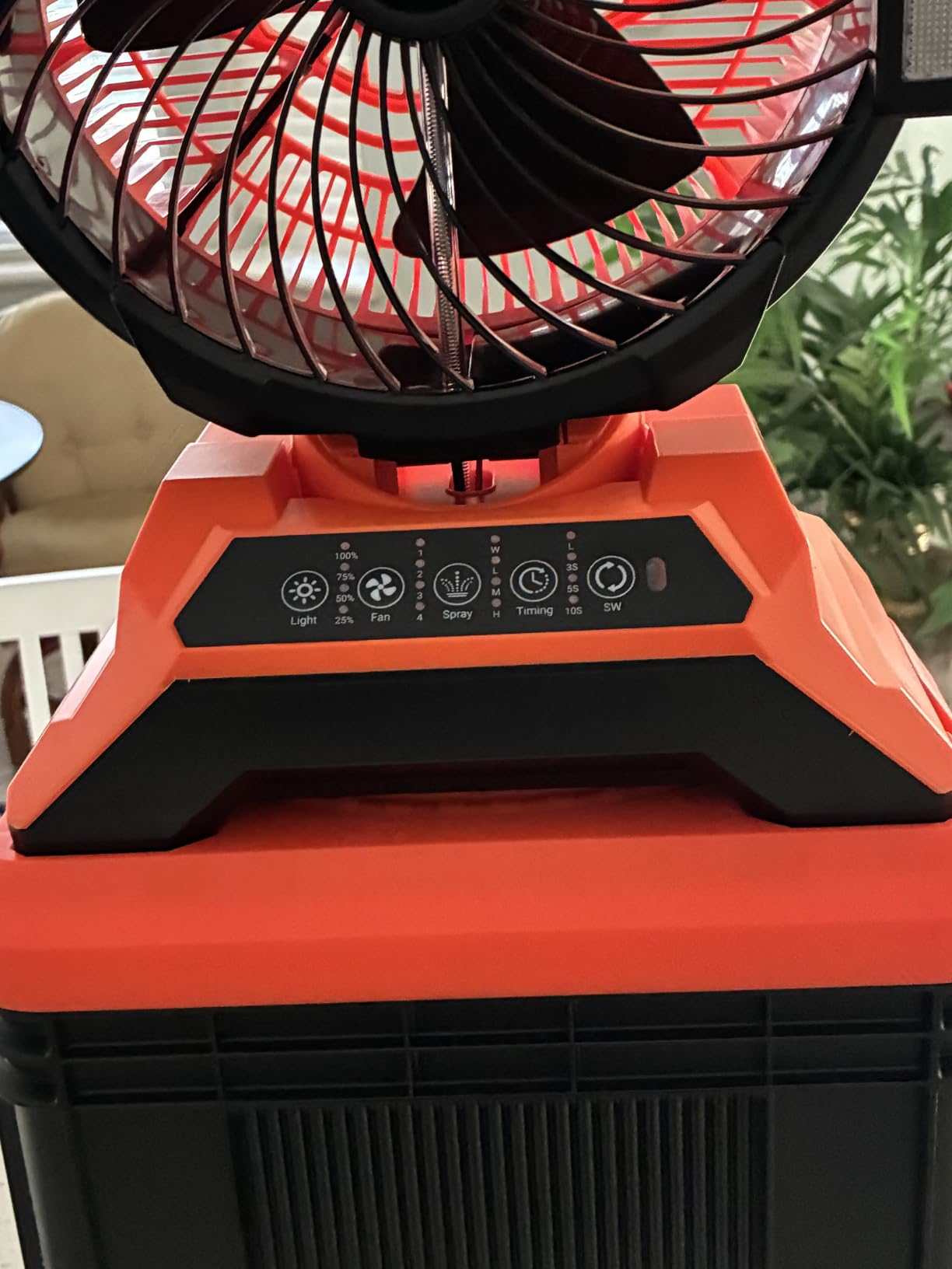 40000mAh Portable Misting Fan, 62H Max Runtime Rechargeable Mister Fan with 15L Bucket, Retractable Handle, Wide-Angle Oscillating Mist Fan for Outside Patios Golf Sports Camping Essentials customer photo 1