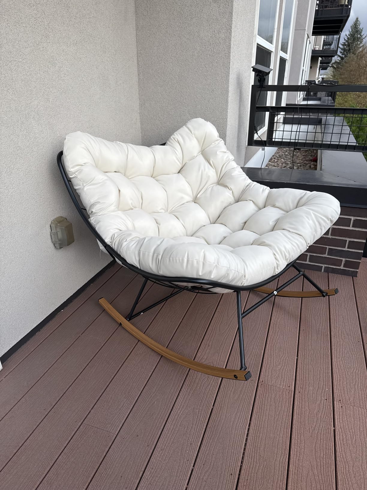 YITAHOME Outdoor Recliner Chair, Wicker Recliner Chair 150° Reclining, Beige, All-Weather Reclining Lounge Chair w/2.8