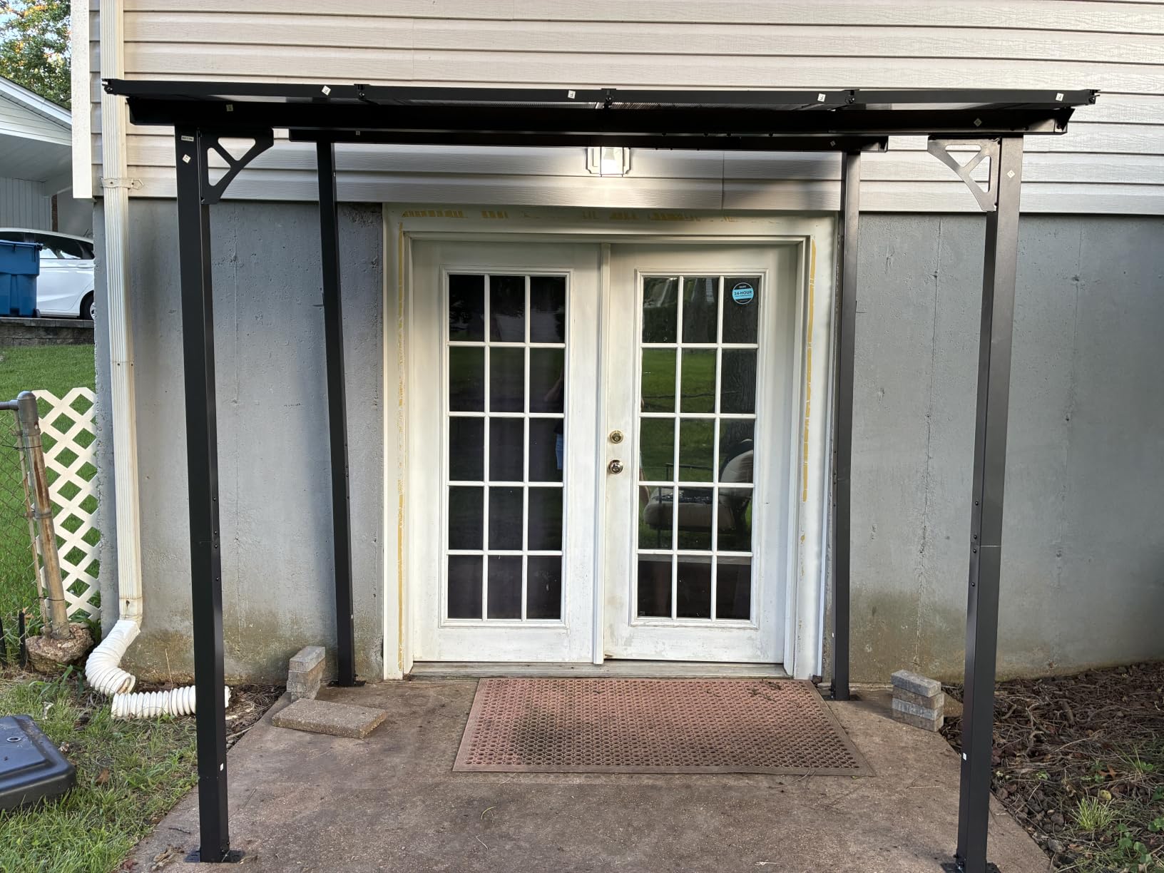 Aoxun 16'x10' Gazebo with Aluminum Frame & Polycarbonate Panel, Black | Mounted Gazebos Pergola, Outdoor Patio Lean to Gazebo, Awnings with Sloped Roof, for Backyard, Porch, Deck customer photo 2