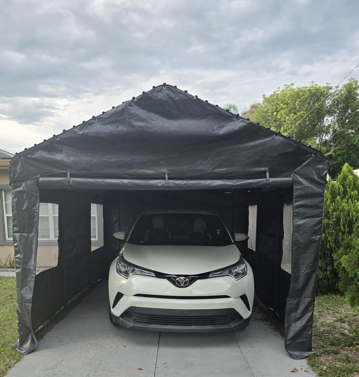 20x30FT Heavy Duty Metal Carport with 132 Degree Steep Anti-Pooling Roof | Oversized Car Port with All-Weather Galvanized Steel Frame, Outdoor RV Shelter for 2 Cars, Pickups, Bass Boats customer photo 2
