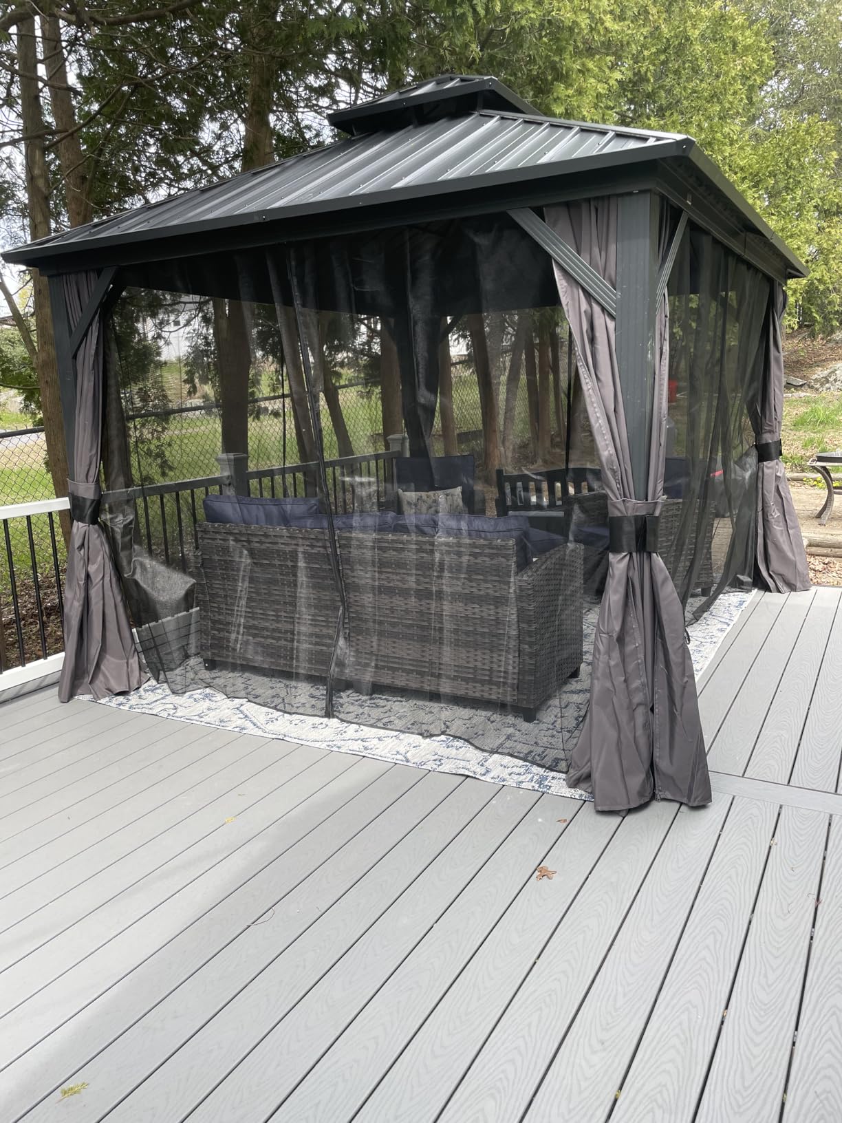 PURPLE LEAF Hardtop Grill Gazebo 6.5' x 10' Aluminum Frame Double Top customer photo 1