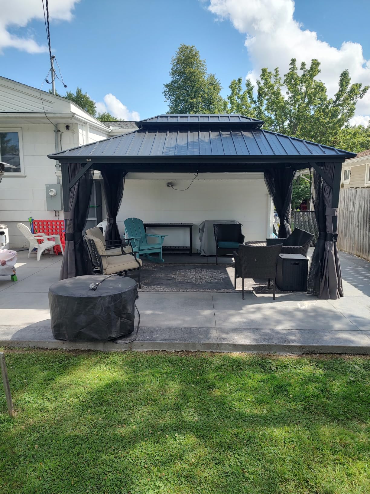 PURPLE LEAF Hardtop Grill Gazebo 6.5' x 10' Aluminum Frame Double Top customer photo 2