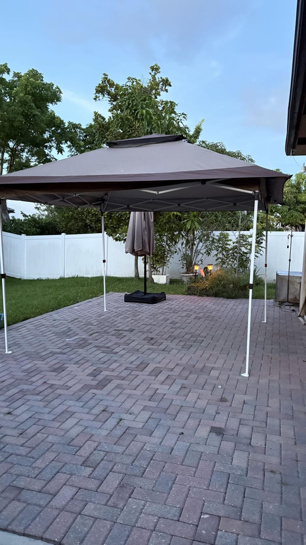 HOTEEL 10x12 Hardtop Gazebo On Clearance with Galvanized Steel Double Roof,Heavy Duty Gazebo with Flame-Retardant Curtain & Netting, Aluminum Frame Outdoor Canopy for Patio, Party, Black customer photo 2