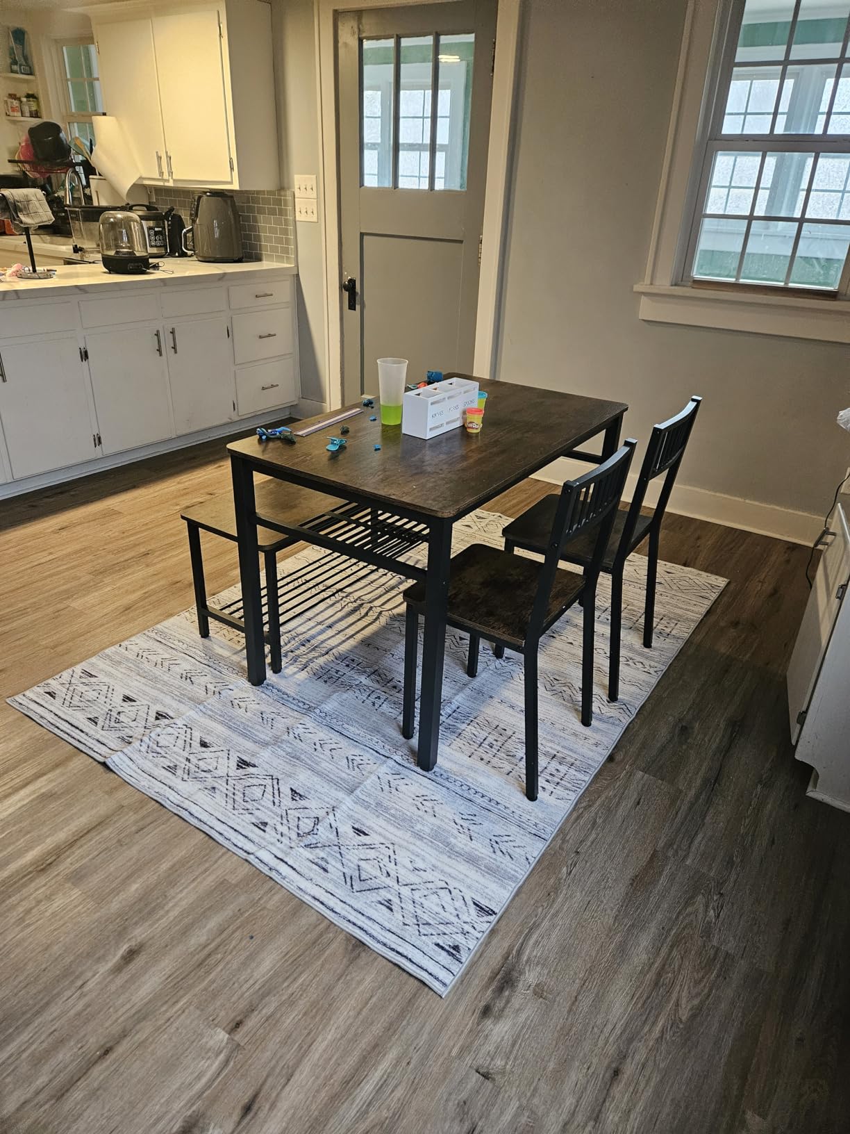 71 inch Rectangular Wood Dining Table for 6-8 People, Modern Fluted Pedestal Kitchen Table, Heavy Duty Waterproof Thickened Tabletop, Farmhouse Long Dinner Table for Home Restaurant, Walnut Brown customer photo 1