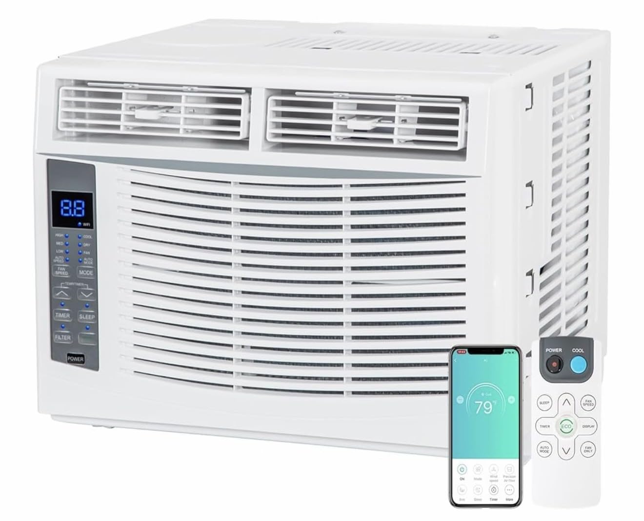 Hykolity WiFi Enabled 8,000 BTU Smart Inverter Window Air Conditioner, 32 dBA Ultra Quiet AC Unit, Energy Efficient Cools up to 350 Sq.Ft, with Remote, Auto/Cool/Fan/Dry/Sleep Modes & 24H Timer customer photo 1