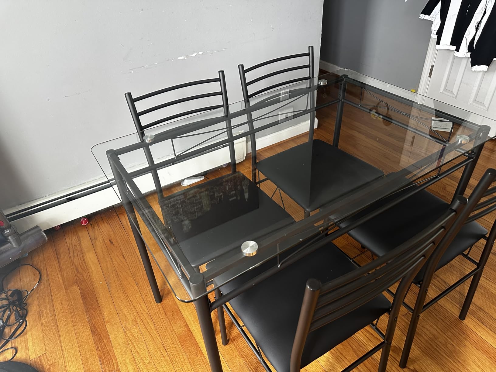 VECELO 7-Piece Dining Table Set for 6, Wood Dinette with Chairs, Natural White customer photo 2