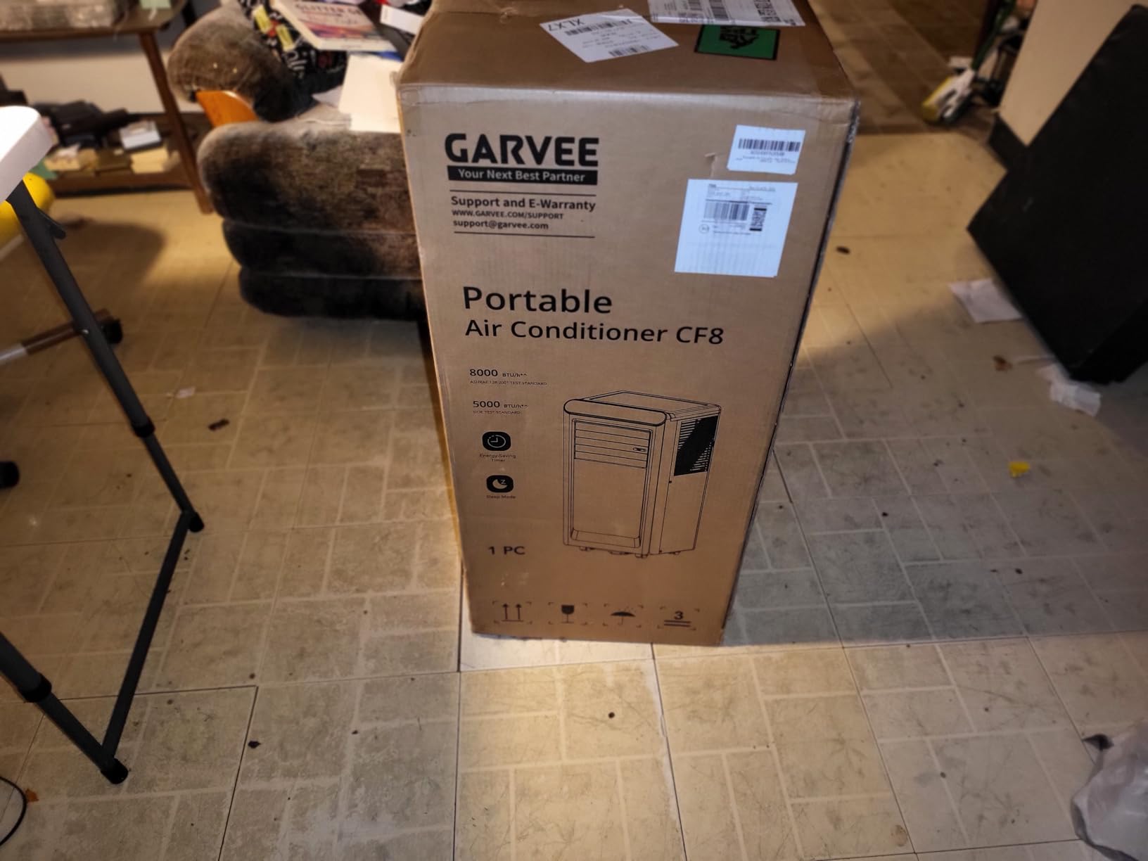 Garvee 12000 BTU Portable Air Conditioner, 3-in-1 AC Unit for Bedroom | up to 550 Sq.ft with Cooling, Fan, Dehumidifier & Sleep Mode, 8150 BTU SACC Room Air Cooler, Remote, Window Vent Kit Included customer photo 1
