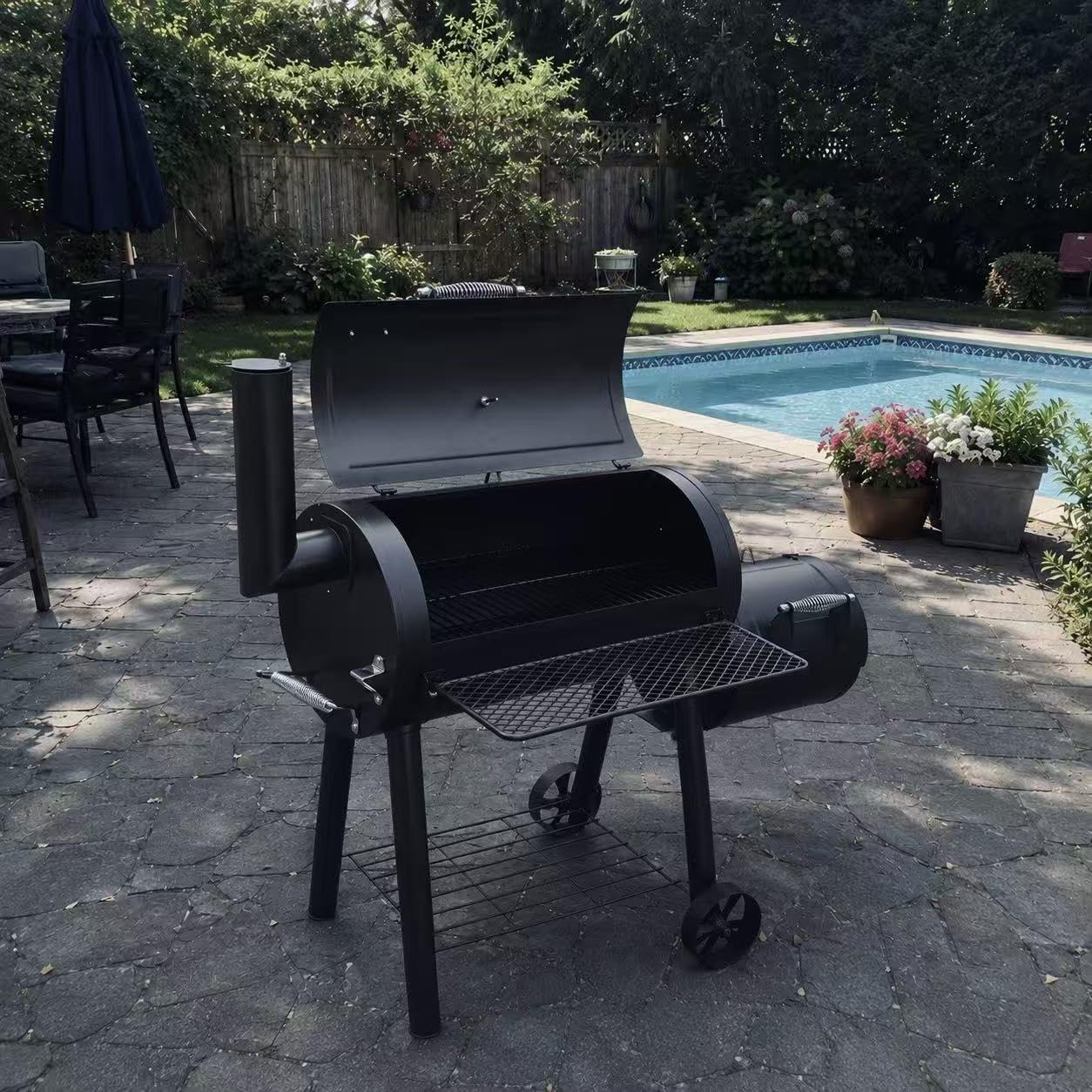 Captiva Designs Smoker Grill Extra Large Outdoor Charcoal Barbecue Grill | Cooking Area (941 sq.in. in Total) Offset Smoker, Heavy Duty Smoker and Grill Combo for Backyard Garden Patio BBQ customer photo 1