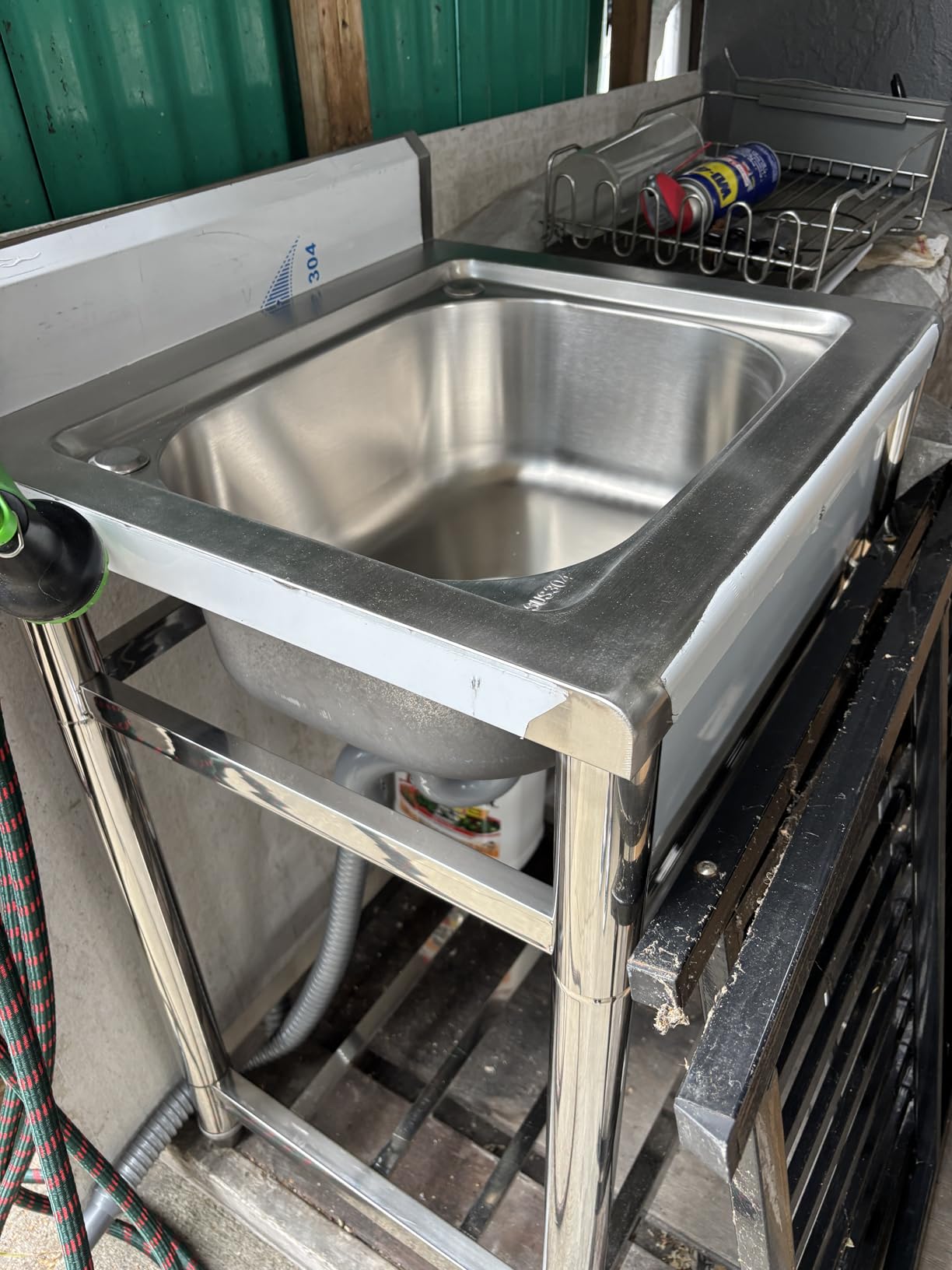 Stainless Steel Utility Sink, Freestanding Single Bowl Garage Sink 22 Inch | Shop Sink for Laundry Room Basement Garden Kitchen Outdoor Indoor, w/t Cold & Hot Water Lines customer photo 1