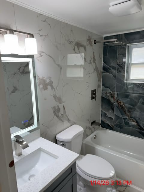 24x32 LED Bathroom Mirror, 6000LM, Separate Front and Back Lights | Shatter-Resistant Tempered Glass, Auto-Off Defogger, 3 Color Modes, Smooth Dimming, Smart Memory Setting customer photo 1