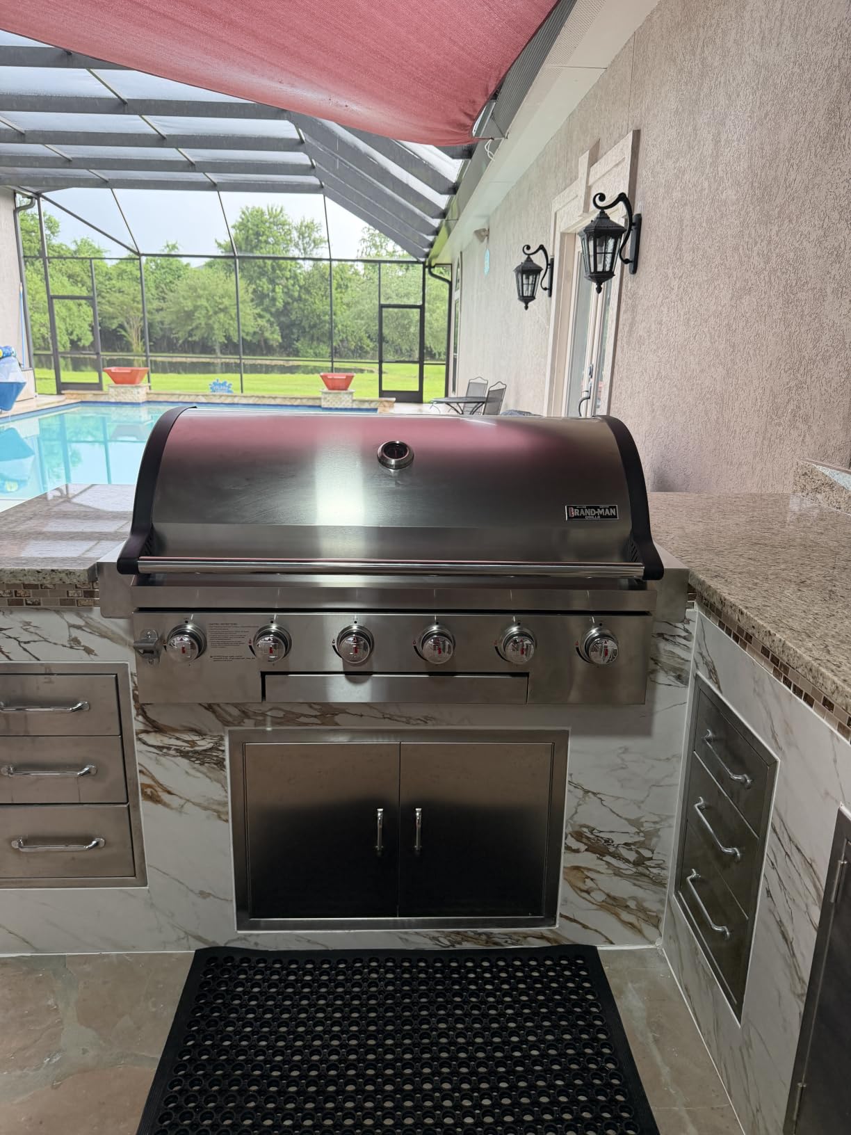 Brand-Man Built-In Gas Grill Head, 40-Inch 6-Burner Outdoor Kitchen Grill | Propane BBQ Island Drop-In, Natural Gas Convertible, Heavy Duty Stainless Steel with Cast Iron Grates and Griddle, 60,000BTUs customer photo 2