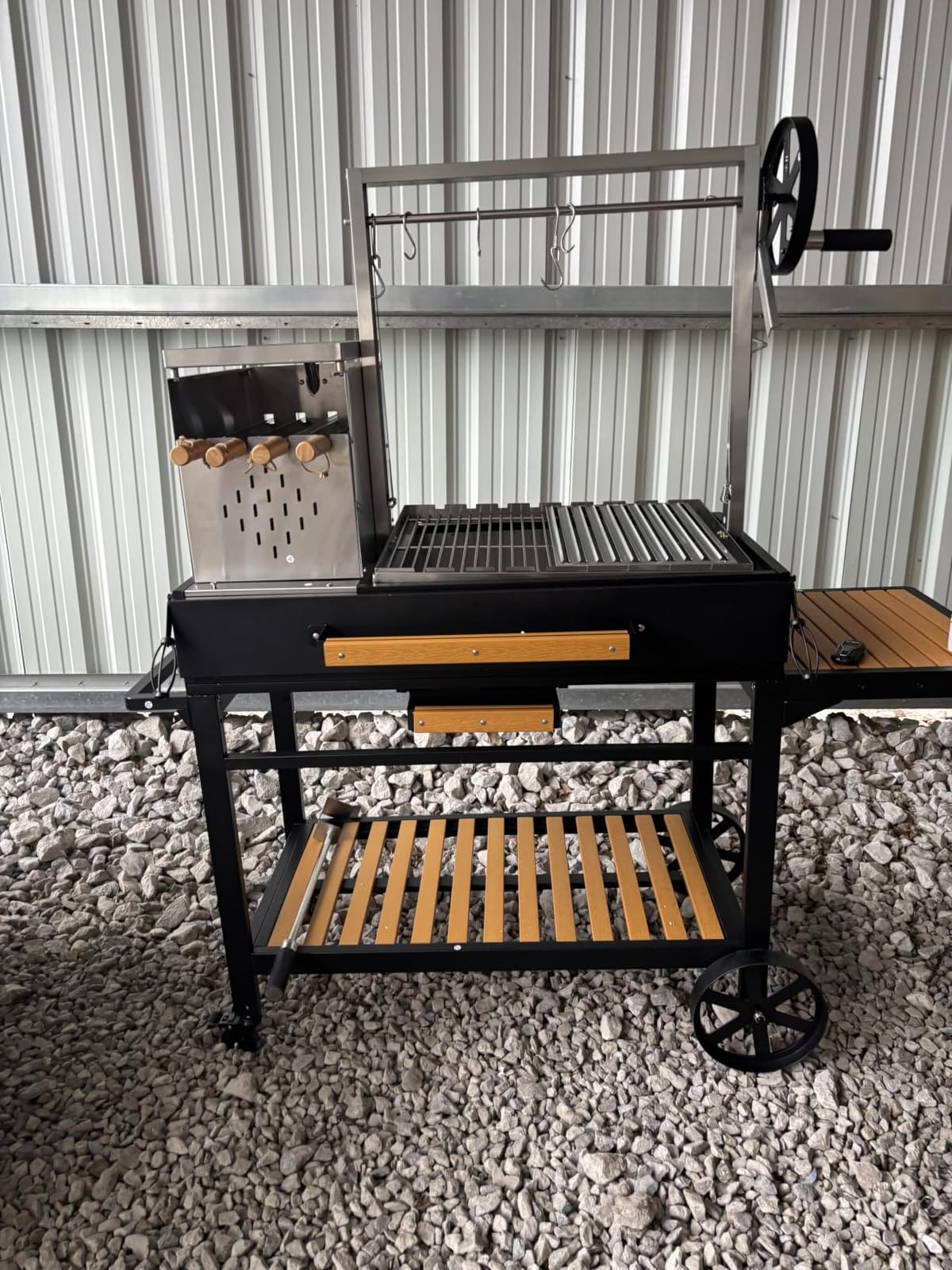 Flintex Argentine Santa Maria Grill, Wood & Charcoal Parrilla BBQ Brasero Grill with Asado Tools, Multi-Function Adjustable Height, Easy Clean with Ash & Grease Collector, Ideal for Asado, Backyard customer photo 1