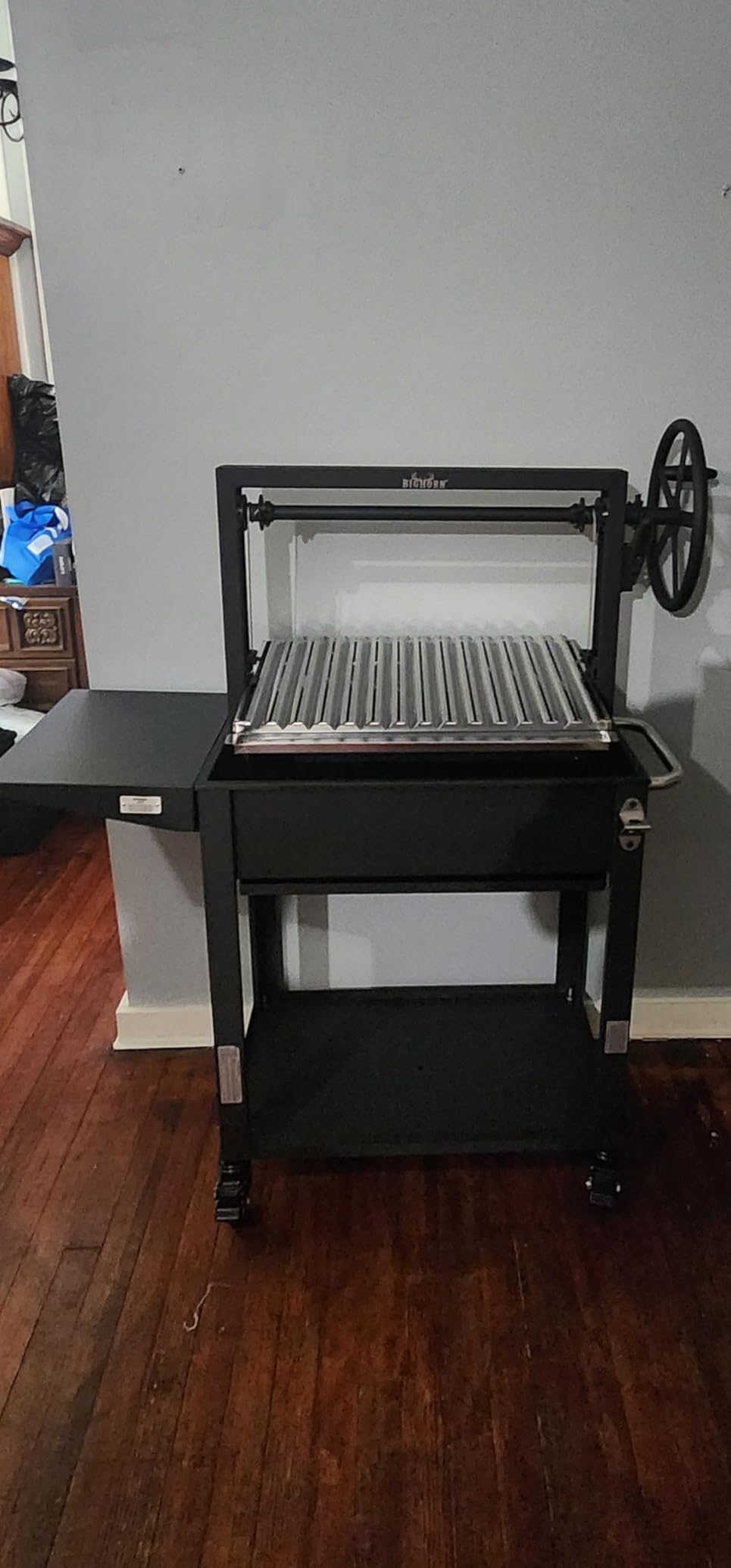 BIG HORN Santa Maria Grill, Argentine Parrilla Grill with Adjustable Height Grate, Wood Fire & Charcoal BBQ Grill, Large Outdoor Open Fire Grill with Storage for Patio & Backyard customer photo 1