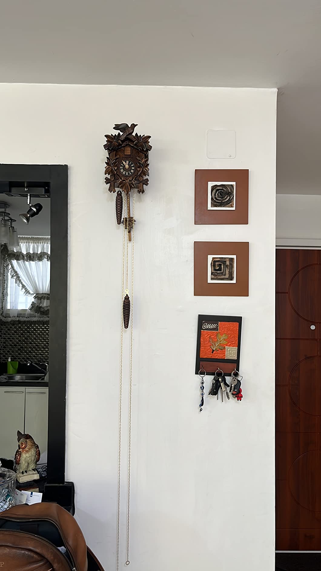 One Day Hand-Carved Cuckoo Clock with Five Maple Leaves & One Bird - 9 Inches Tall - Model # 11-09 customer photo 2