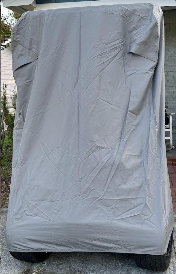 Formosa Covers Deluxe 2 Passenger Golf Cart Cover | Heavy Duty Waterproof Outdoor Storage Cover for EZGO, Club Car, Yamaha, Also fits Organic Transit's Elf - Taupe customer photo 1